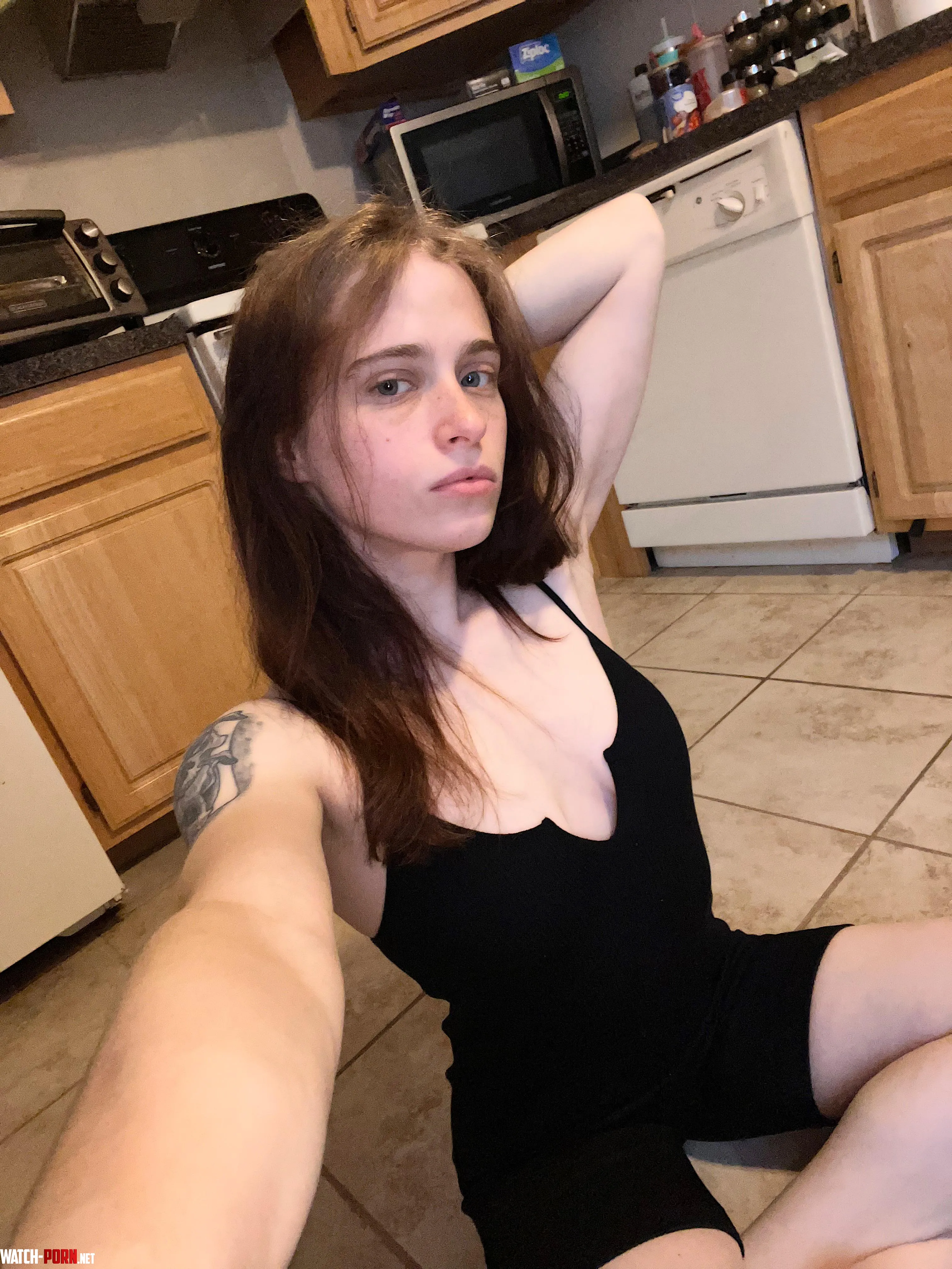 Sitting, like a good girl, waiting for dinner :) by _CursedObject_