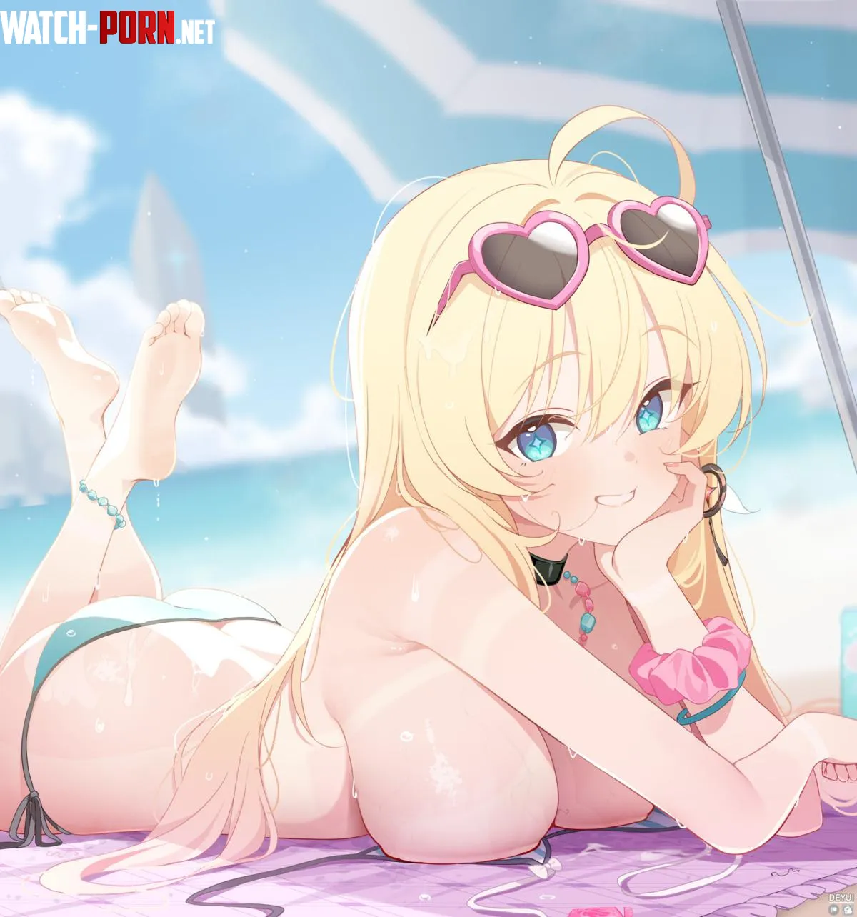 Seina lies on the beach [stella sora] (deyui) by RainDMask