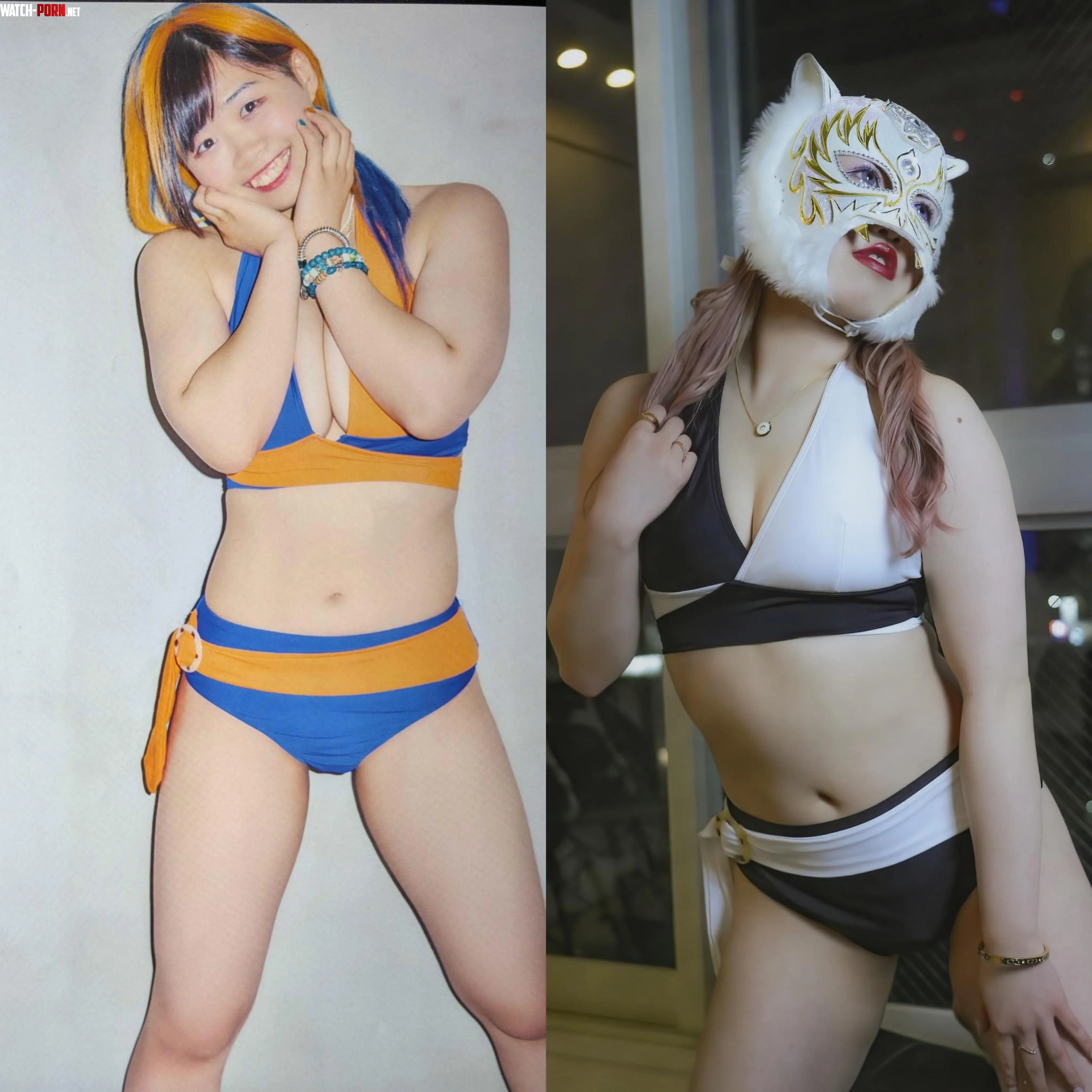 MIRAI Itō 伊藤充礼 vs Starlight Kid スターライト・キッド (Same Bikini, Different Color) by Alive_Dependent_7629