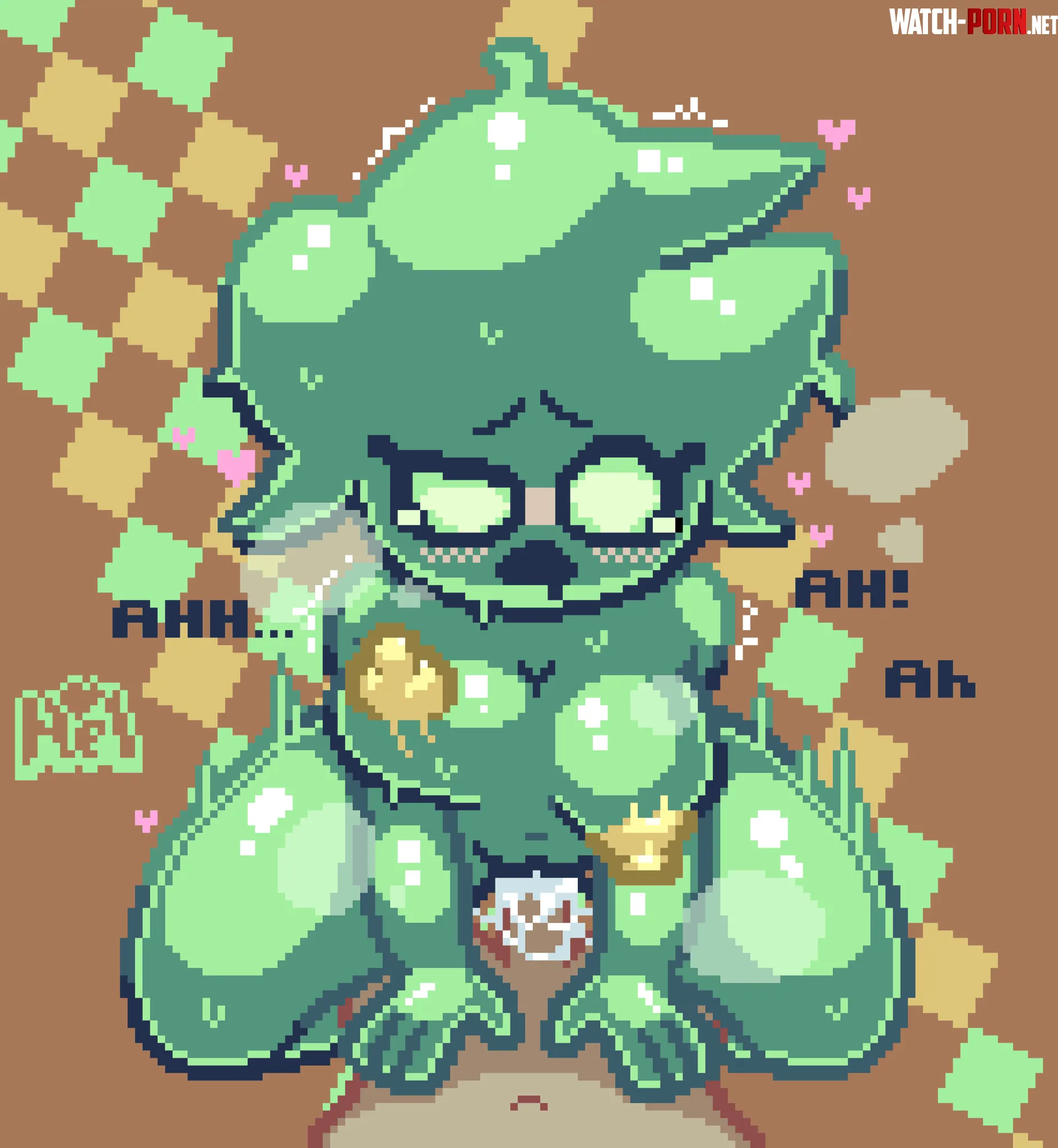 Pixel art de un slime by hellenqueenx_