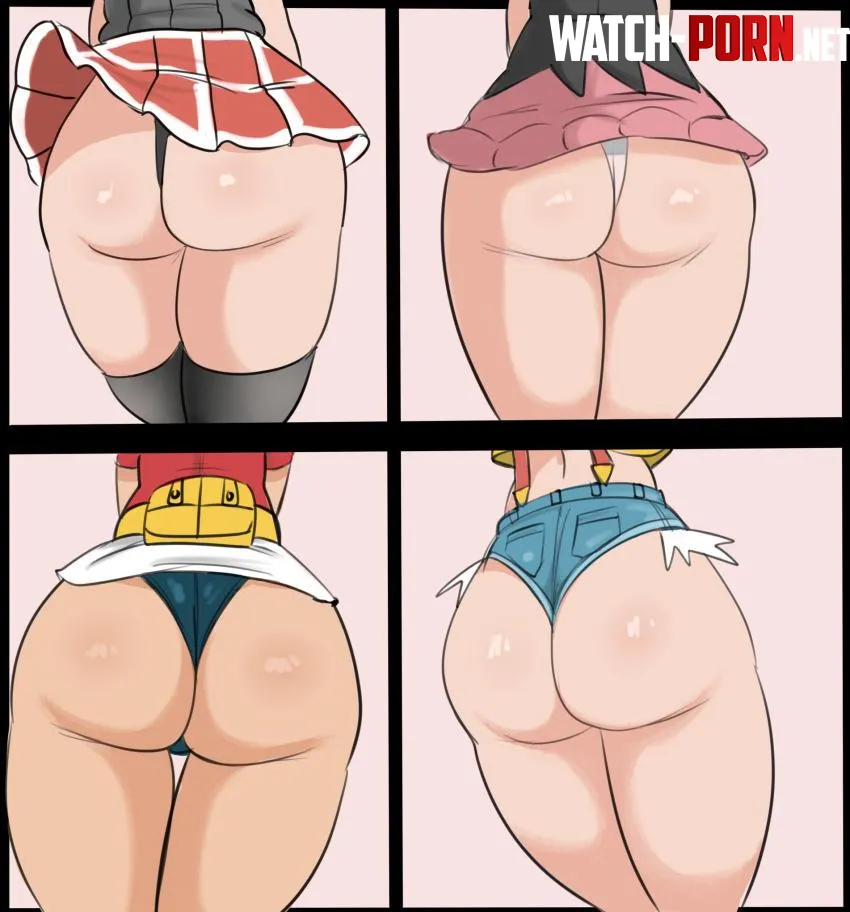 serena, dawn, may, Misty anime booty [Pokémon] by LovThat-KalosianGirl