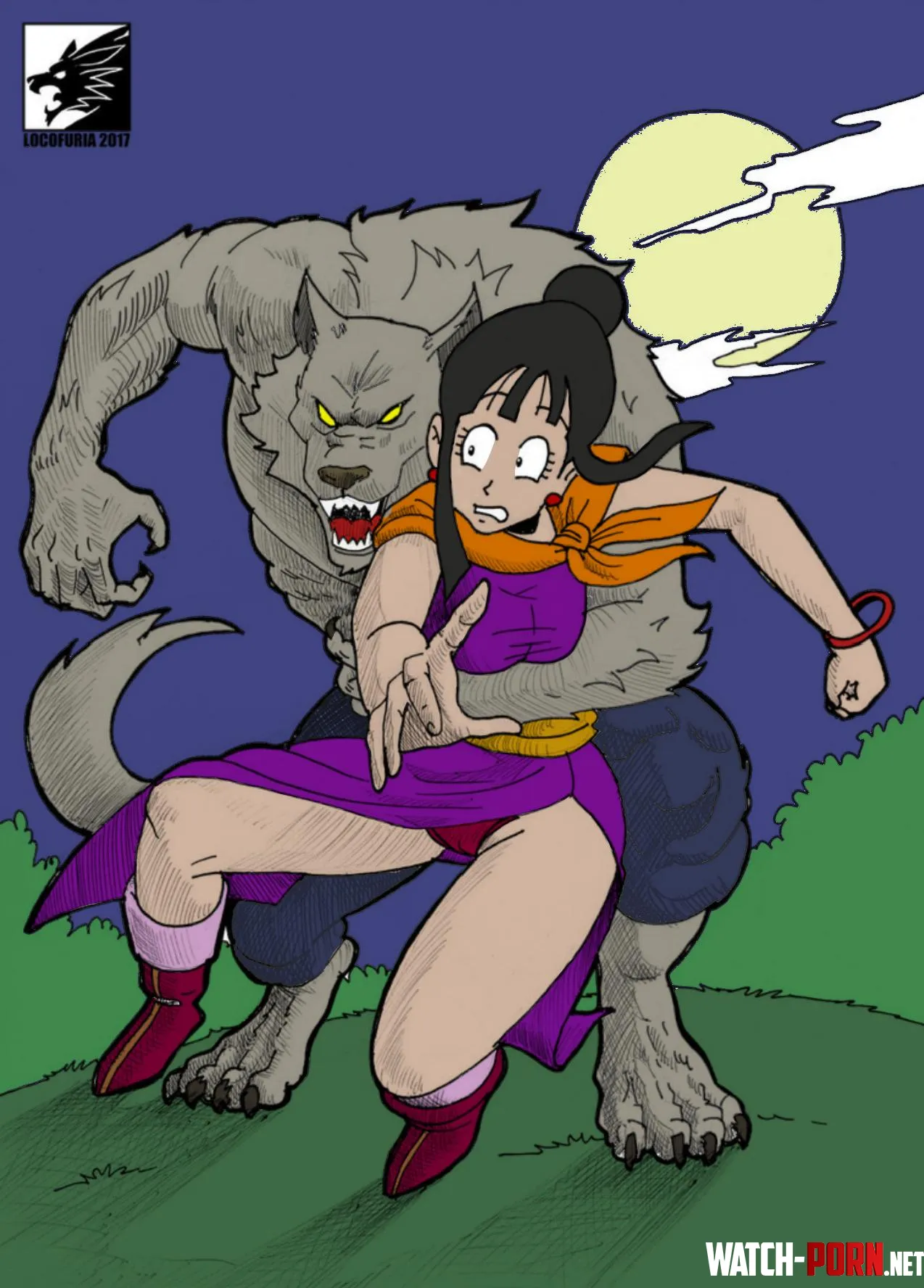 Chi Chi meets the werewolf [Lineart by locofuria, colors by me.] by Competitive-Rip-6250