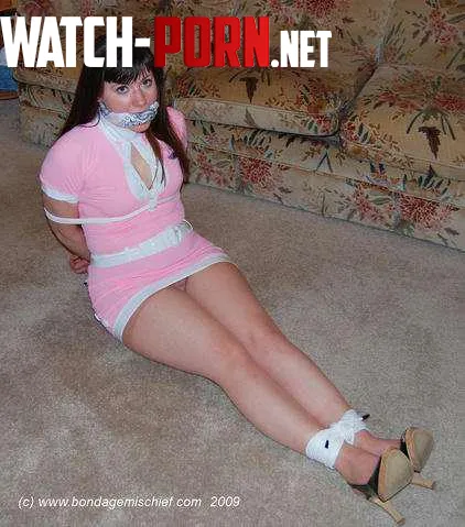 Hot and sexy all bound and gagged like that. Also get to see a glimpse of her va jay-jay by BobcatInternational1