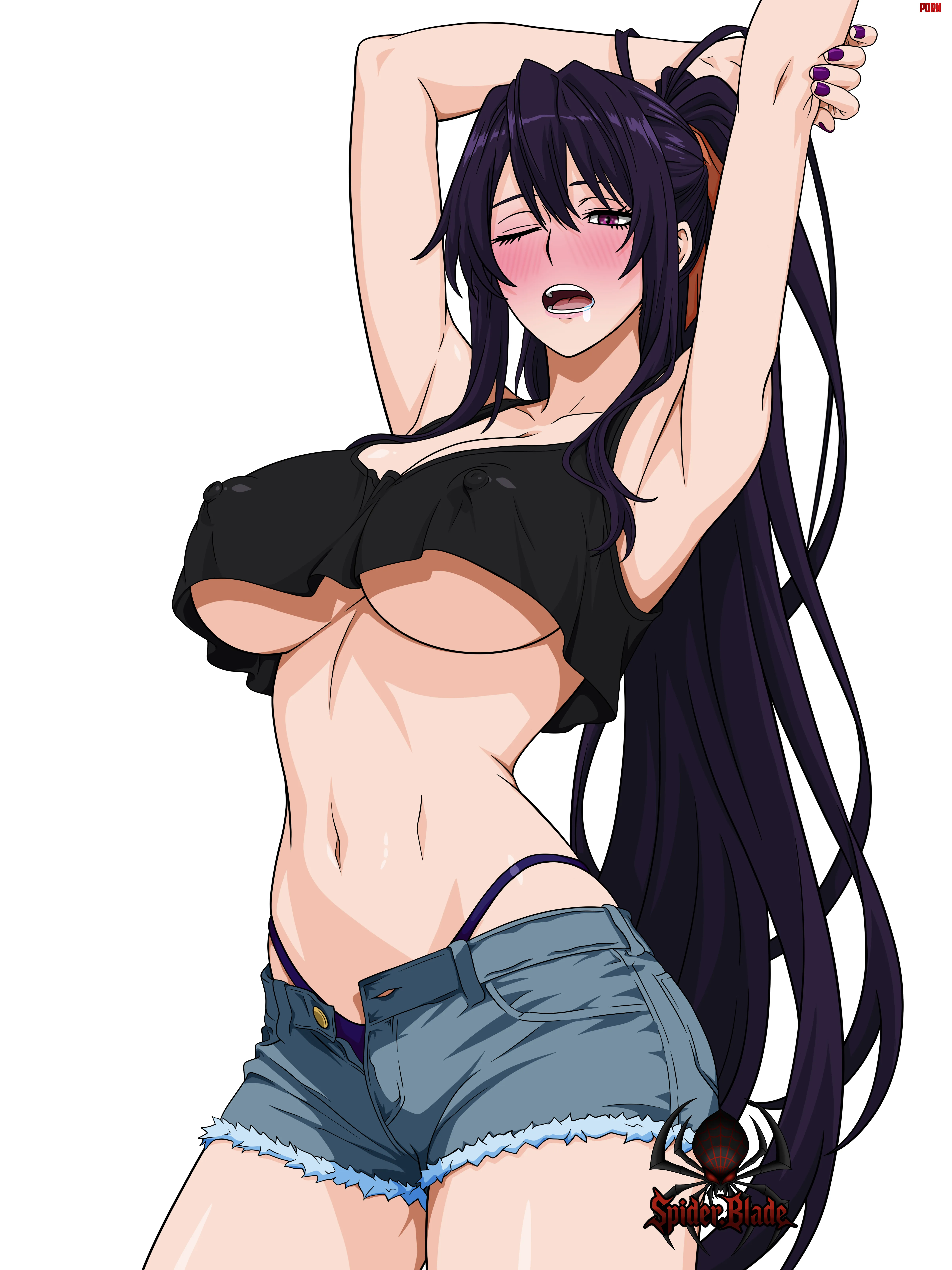 Akeno waking up still hungover from last night by ErwinRommel2016