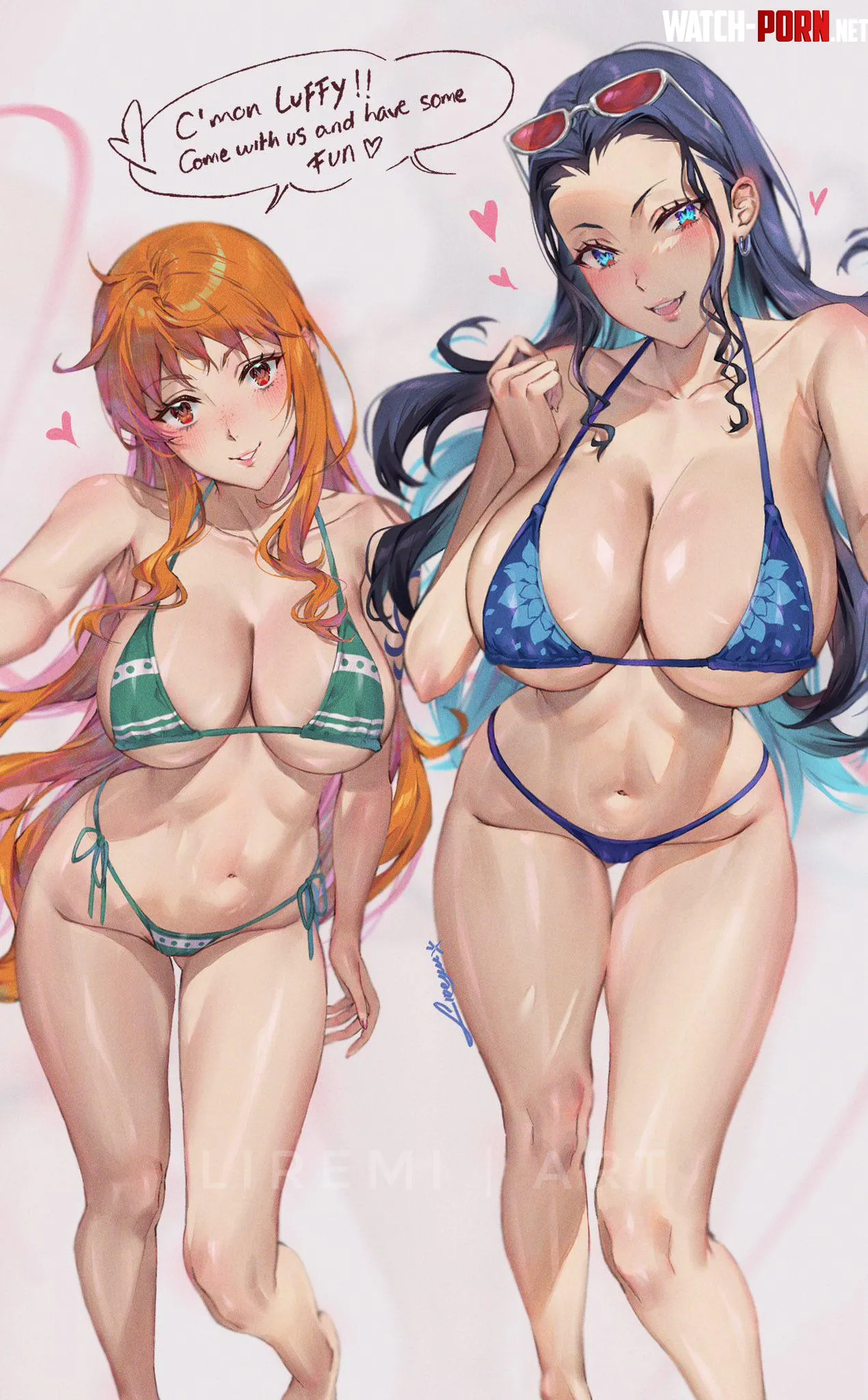 Swimsuit Nami & Robin (Liremi) [One Piece] by SinfulGigglez