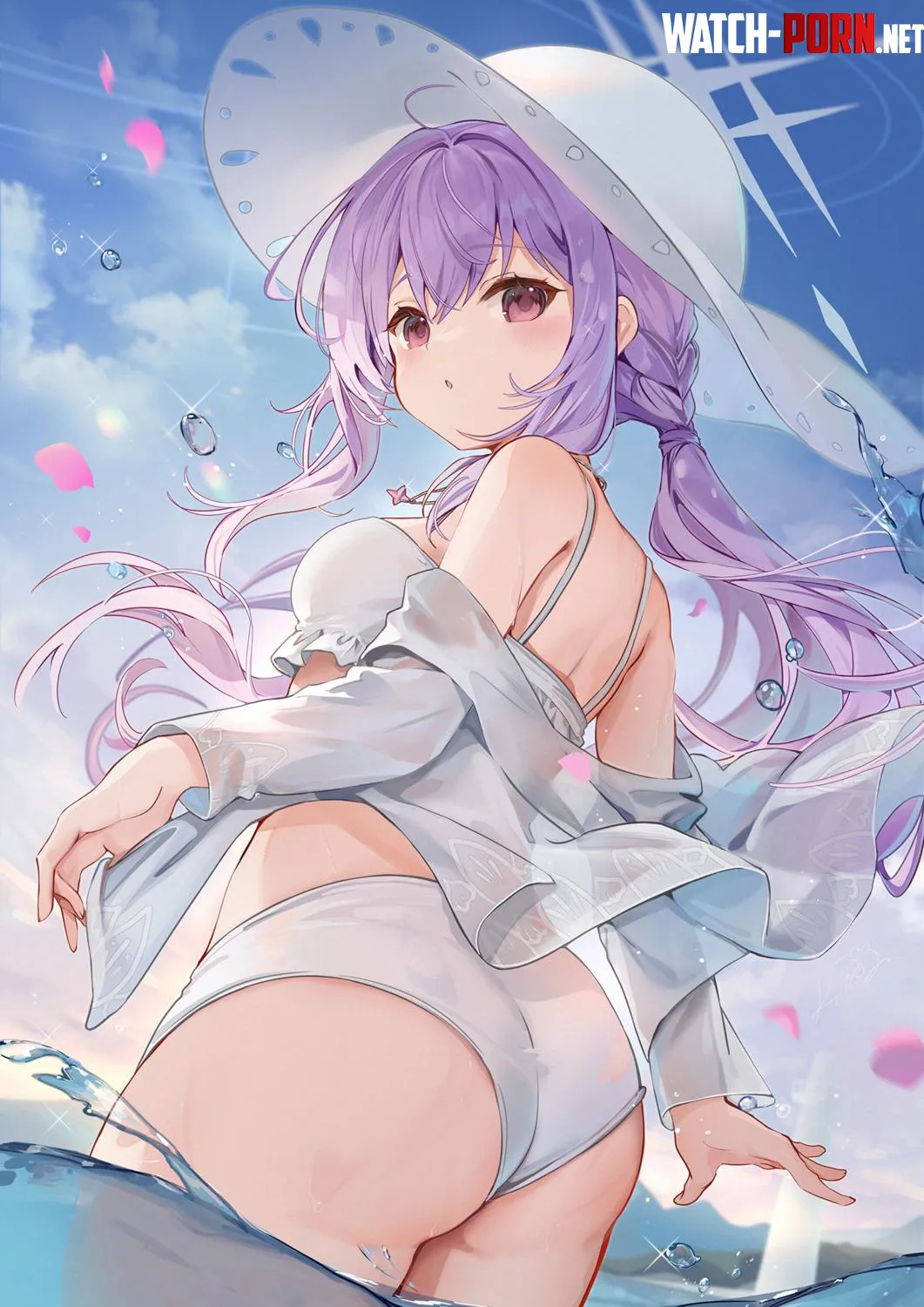 Taking a dip in the water [blue archive] (kitairoha) by RainDMask