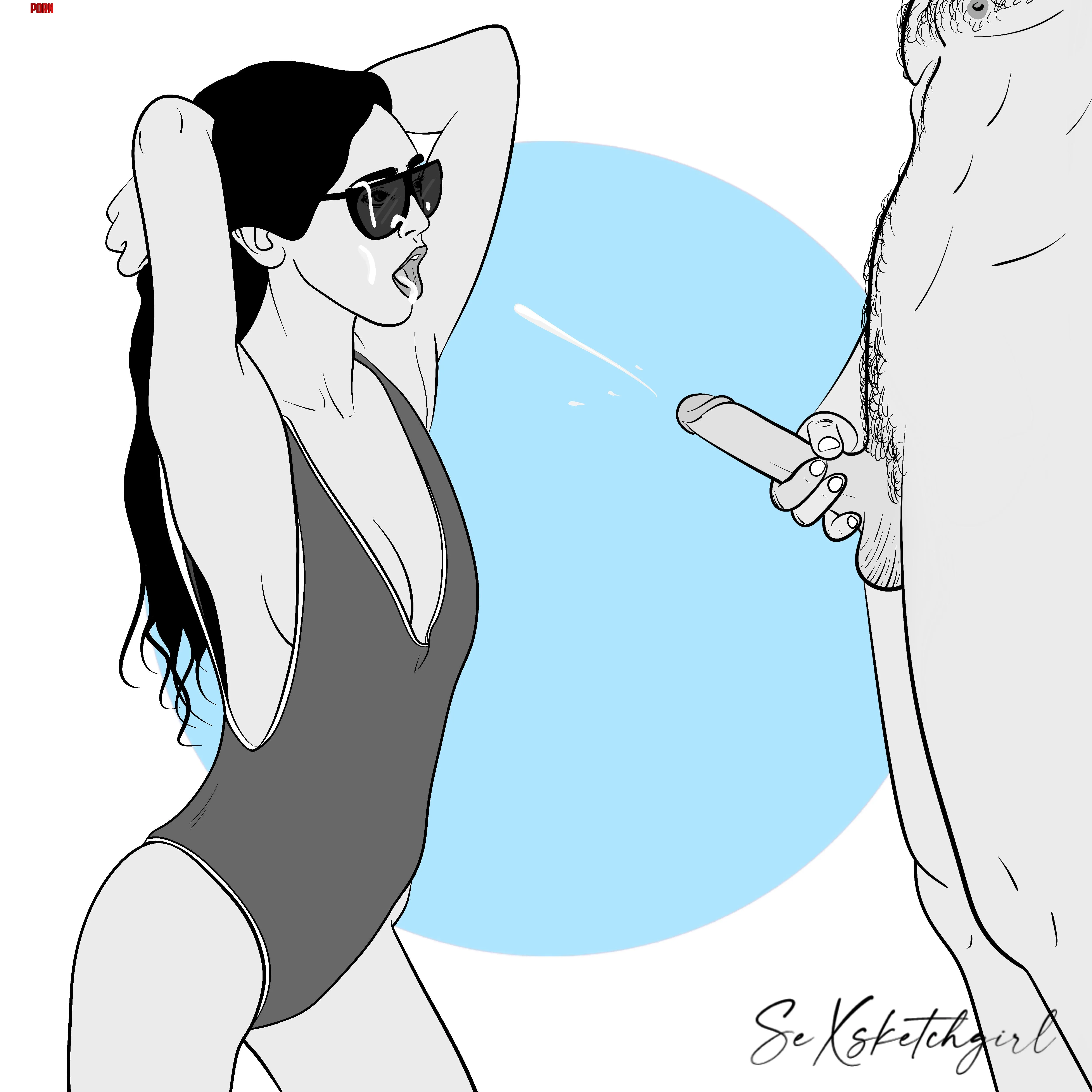 Facial at the pool (by Sexsketchgirl) by New-Sexsketchgirl