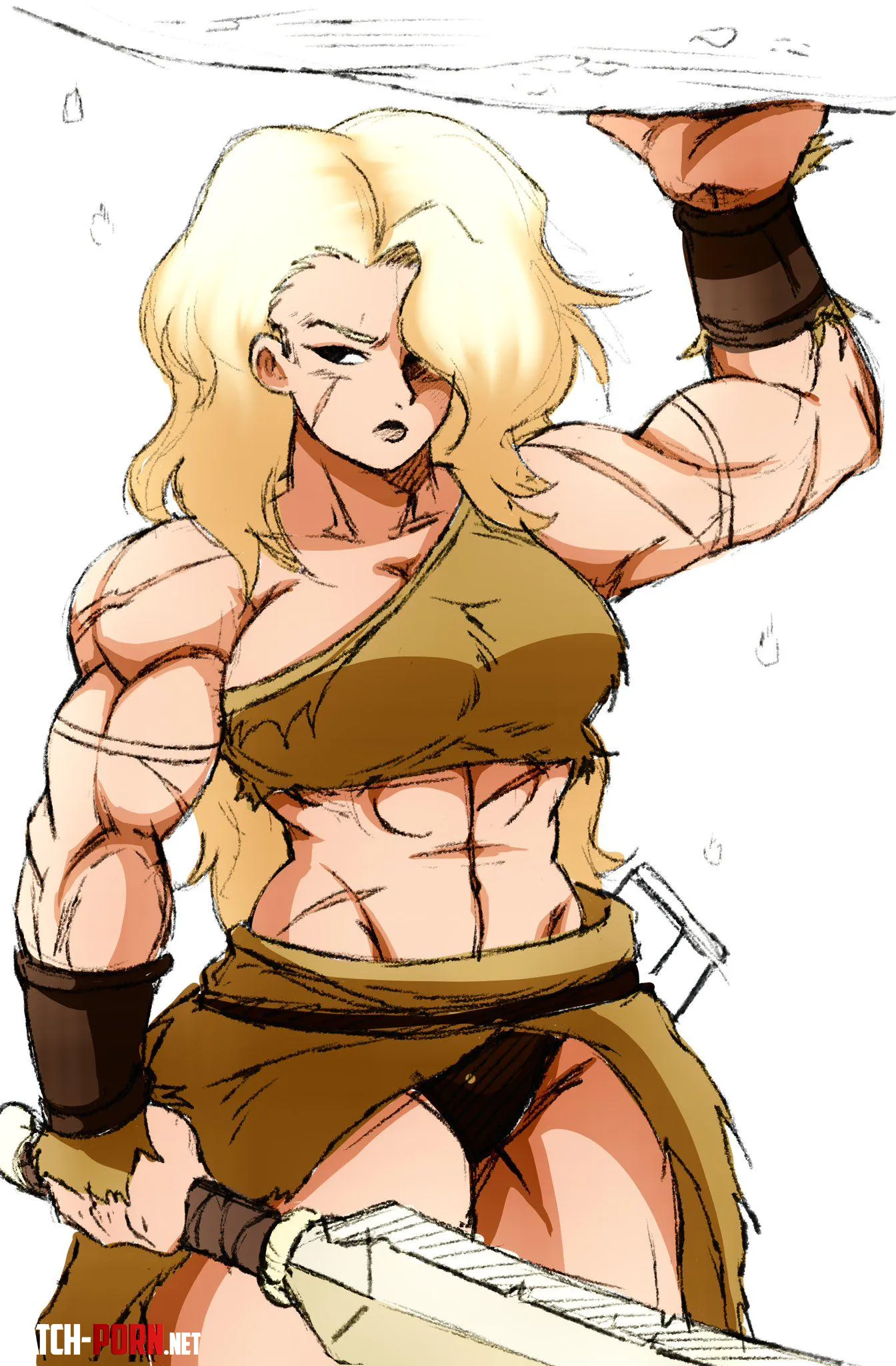 Muscles lady with no name [@Dibujines_D_Seb] by TheTMoneyMan