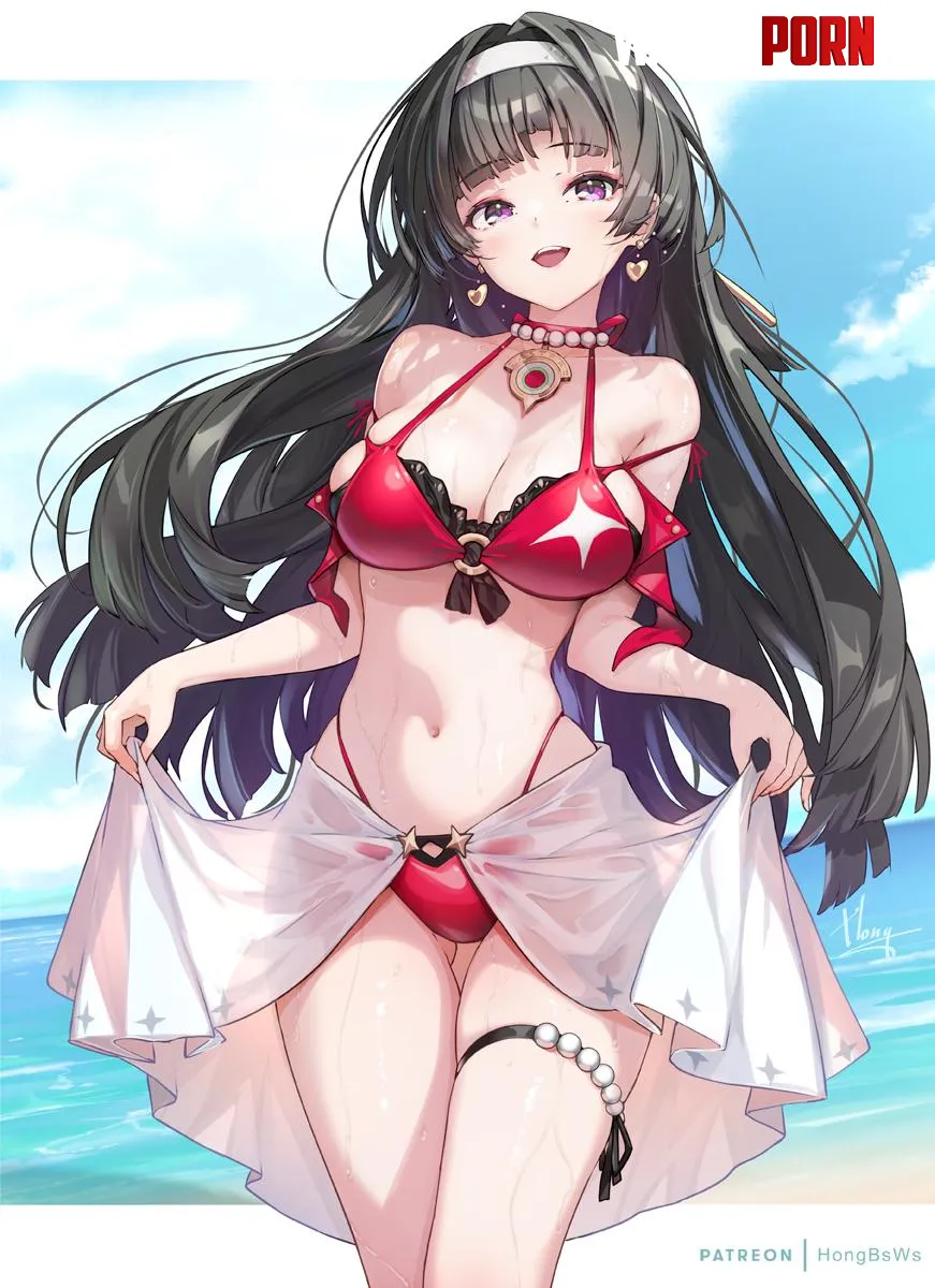 Astra showing off her swimsuit by marxsander2016