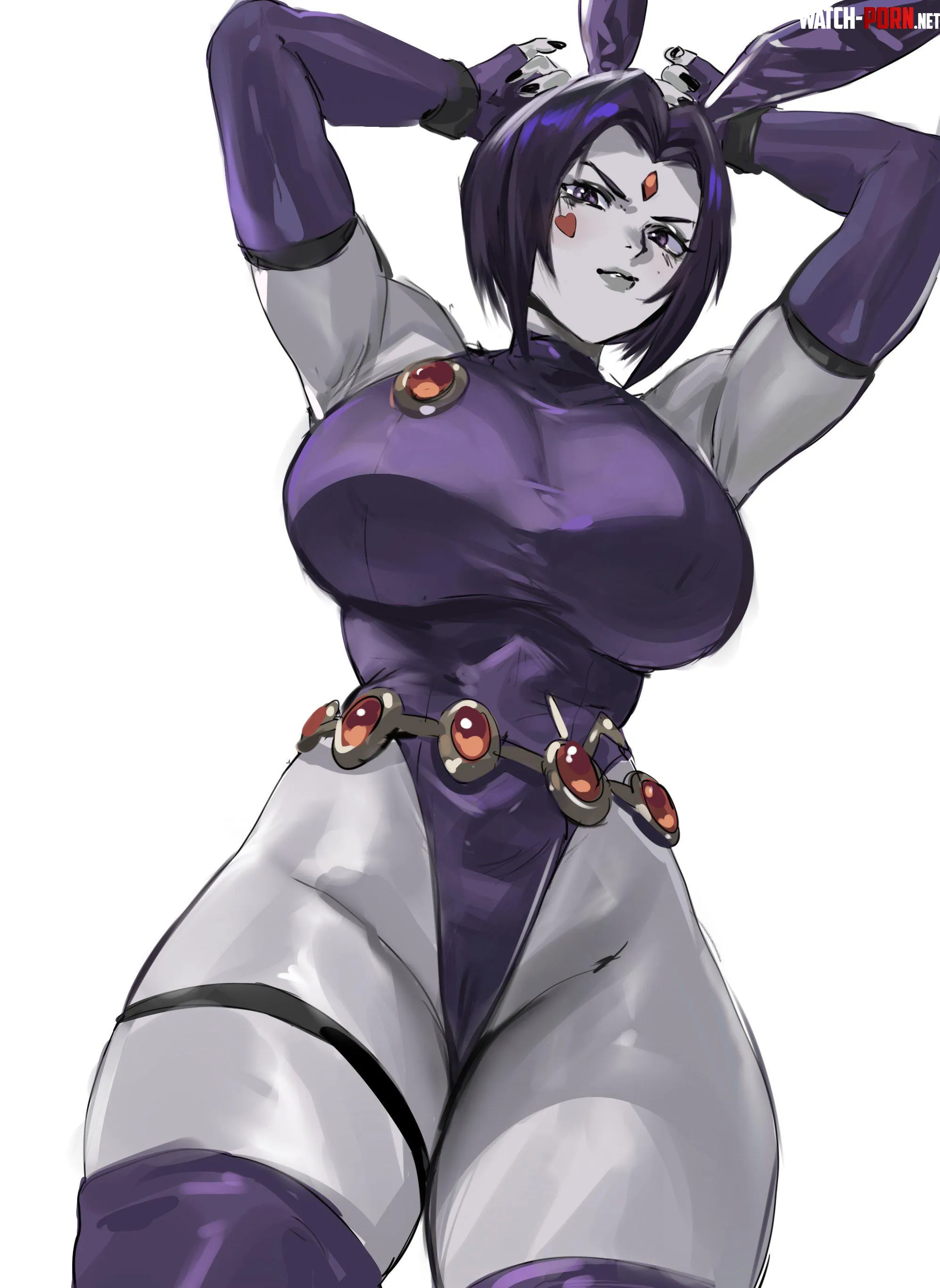Thicc Raven (透明屿) [Teen Titans] by Sunkiryn