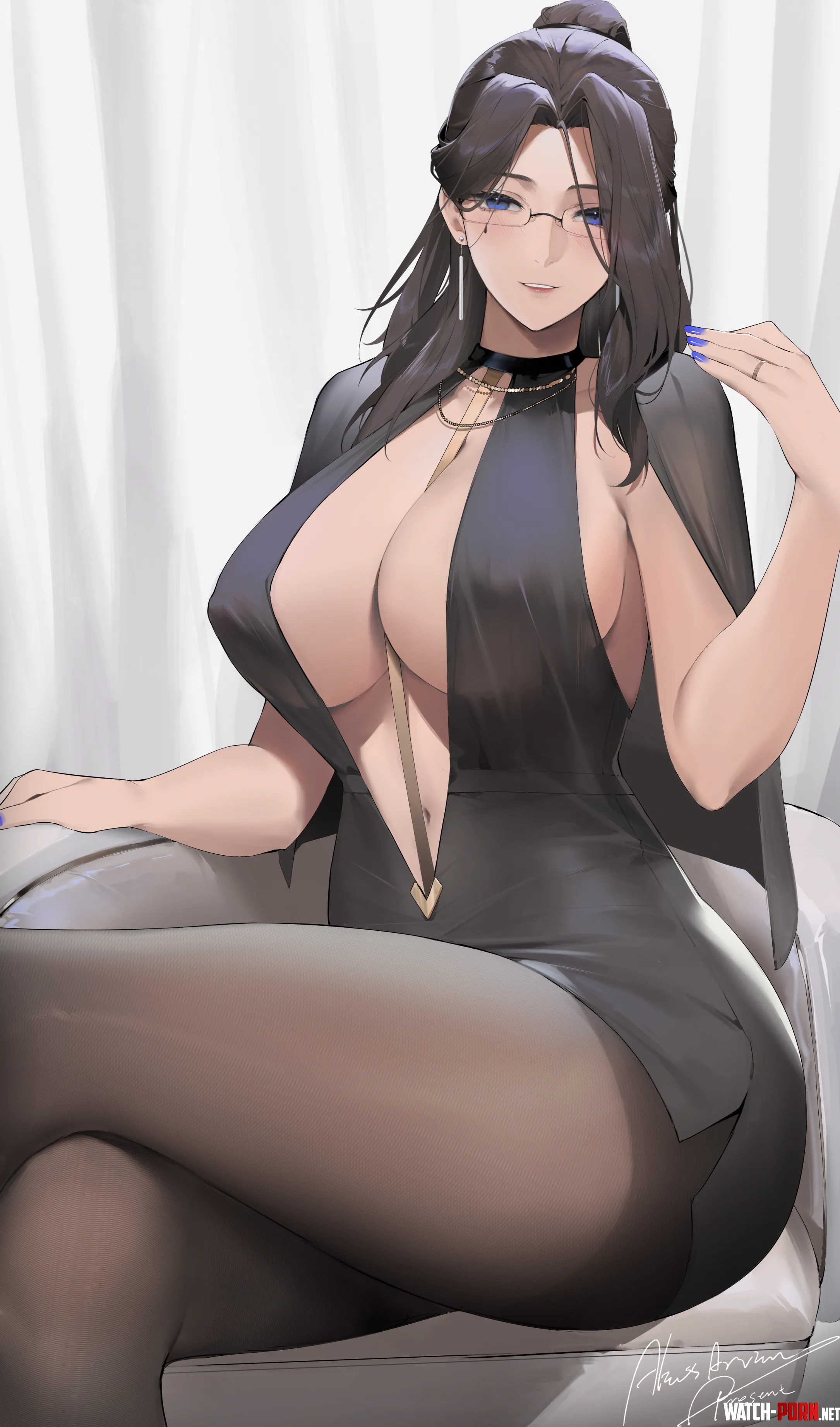 mommy in black dress [original] by Zewen_Senpai