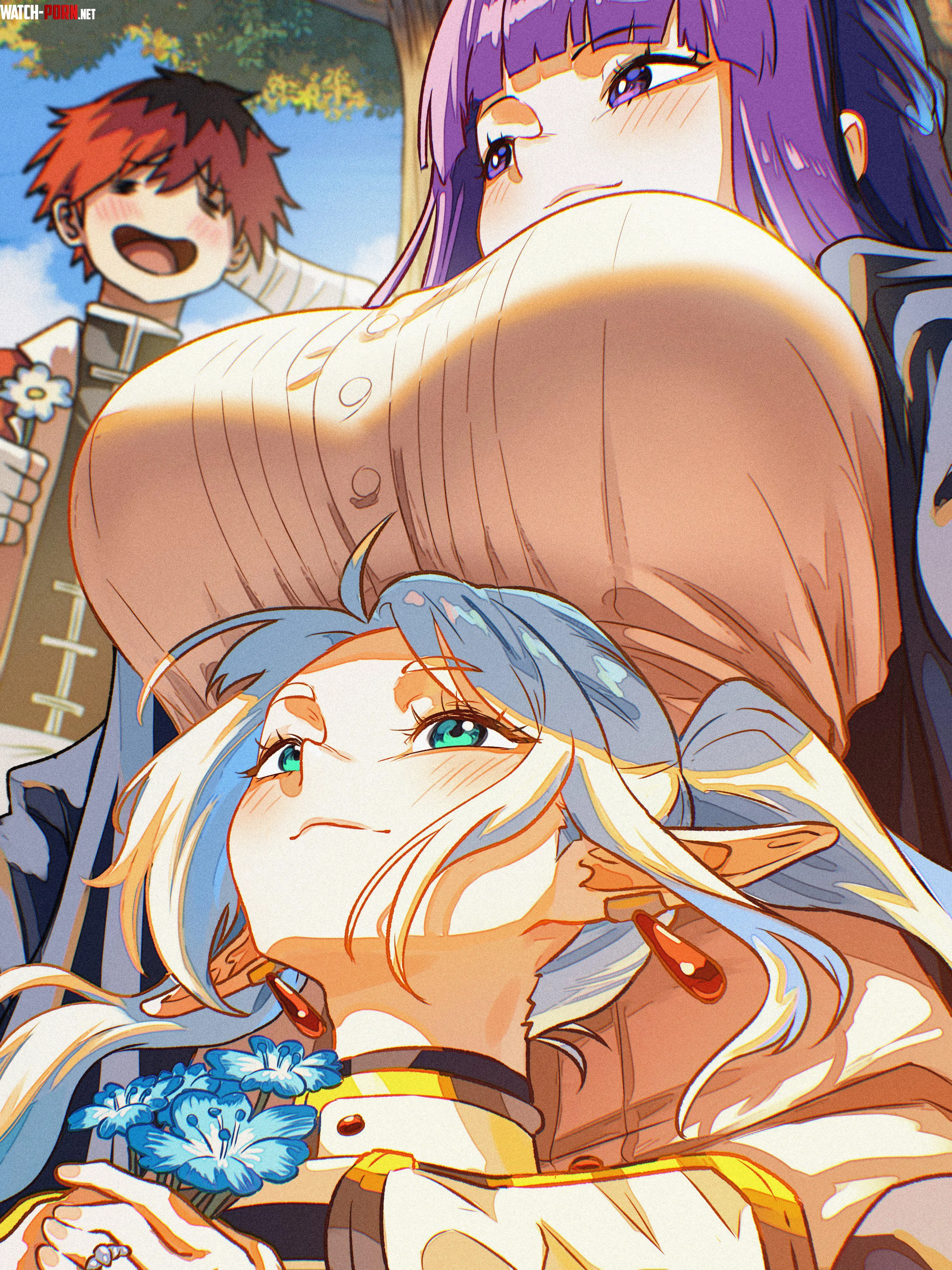 Frieren getting the best view of Fern [Frieren: Beyond Journey's End] by LafterMastr