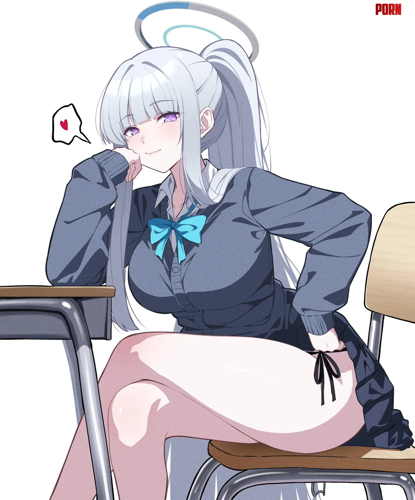 Noa showing off her thigh [Blue Archive] by marxsander2016