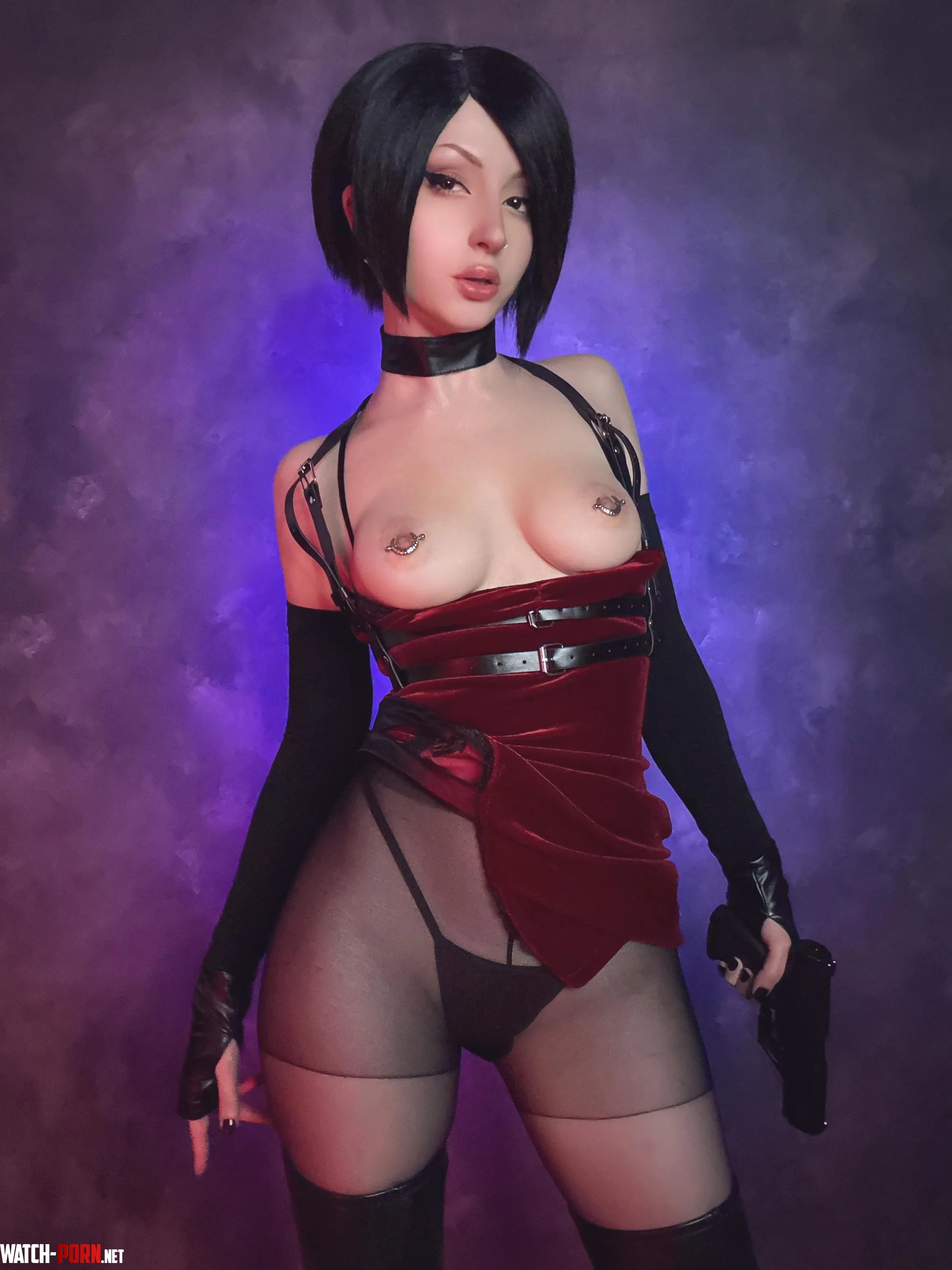My boobies in Ada Wong cosplay (Shirokitsune) by kuropuppi