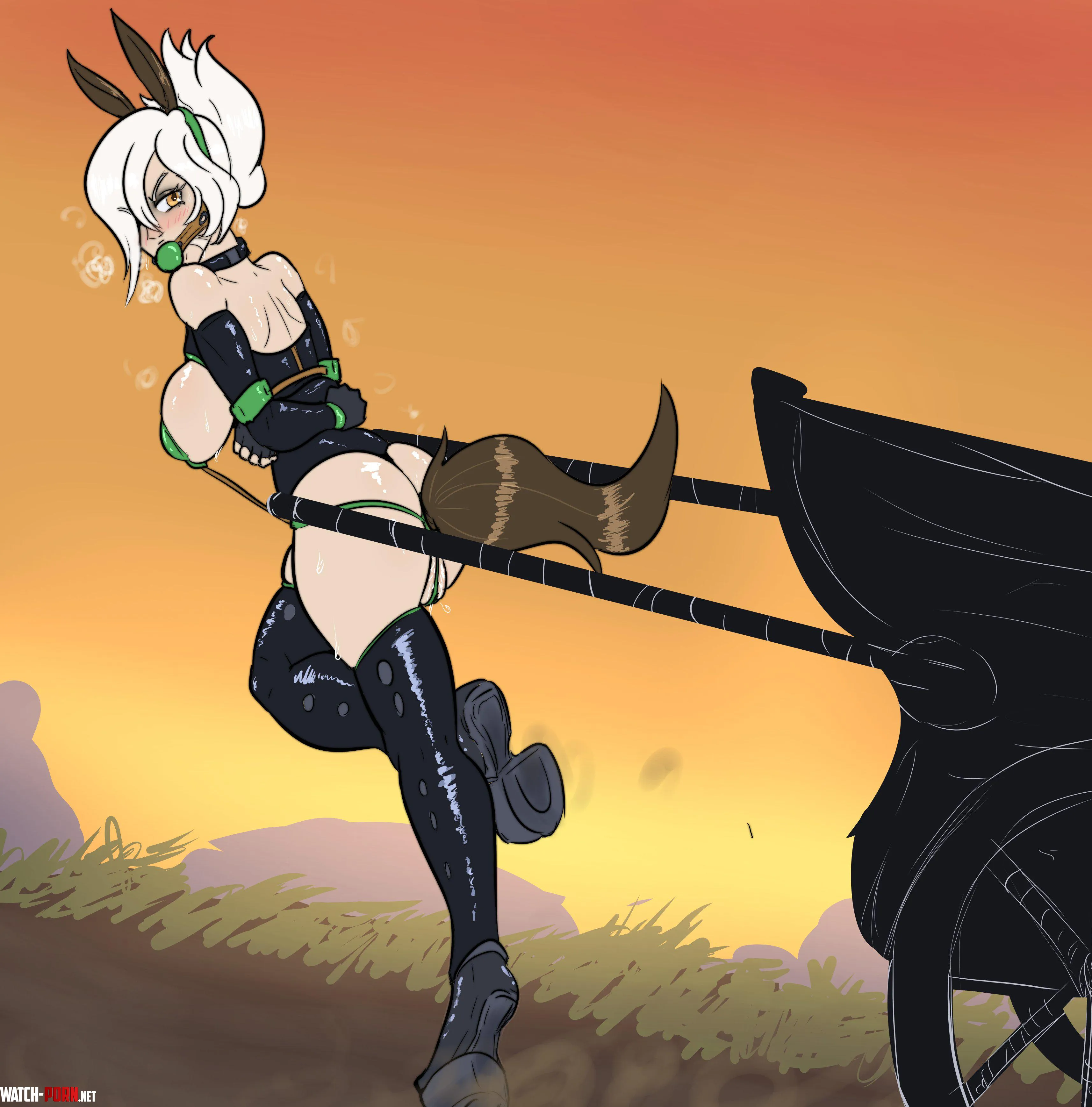 Riven was punished and now must work as a pony pulling a cart (askforduran) by Regular-Ad3586