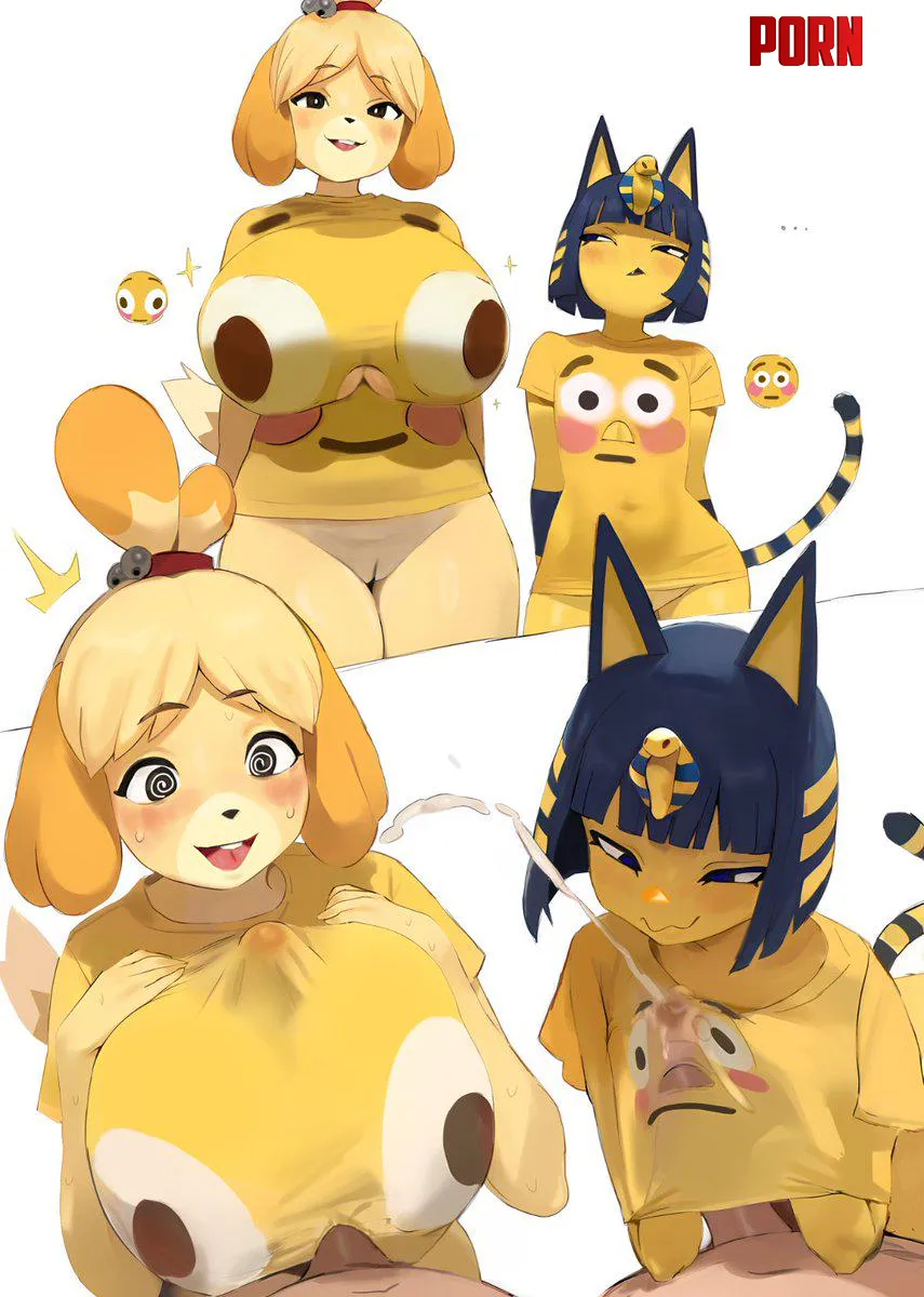 Isabelle X Ankha (Smewedsmew) [Animal Crossing] by Terurialfa