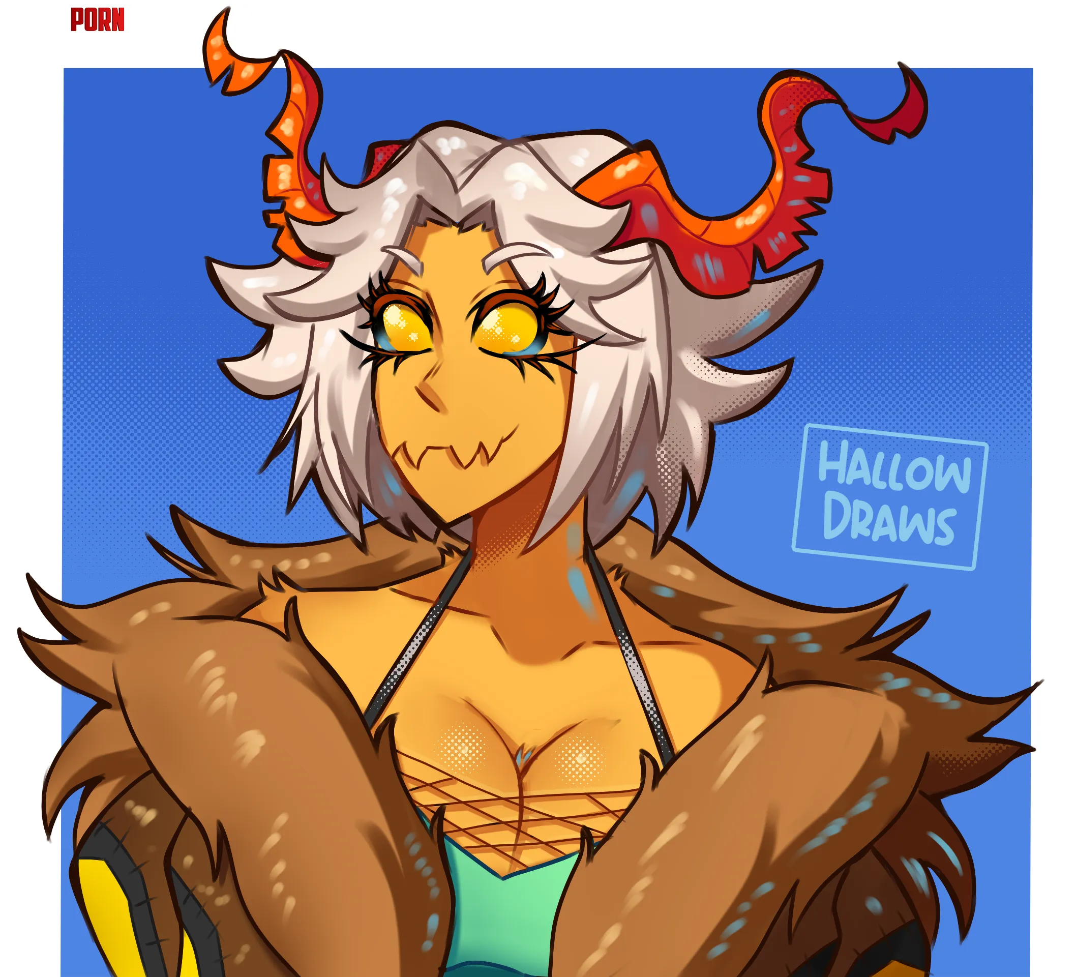 Moth Gorl Portrait by Hallow_Draws