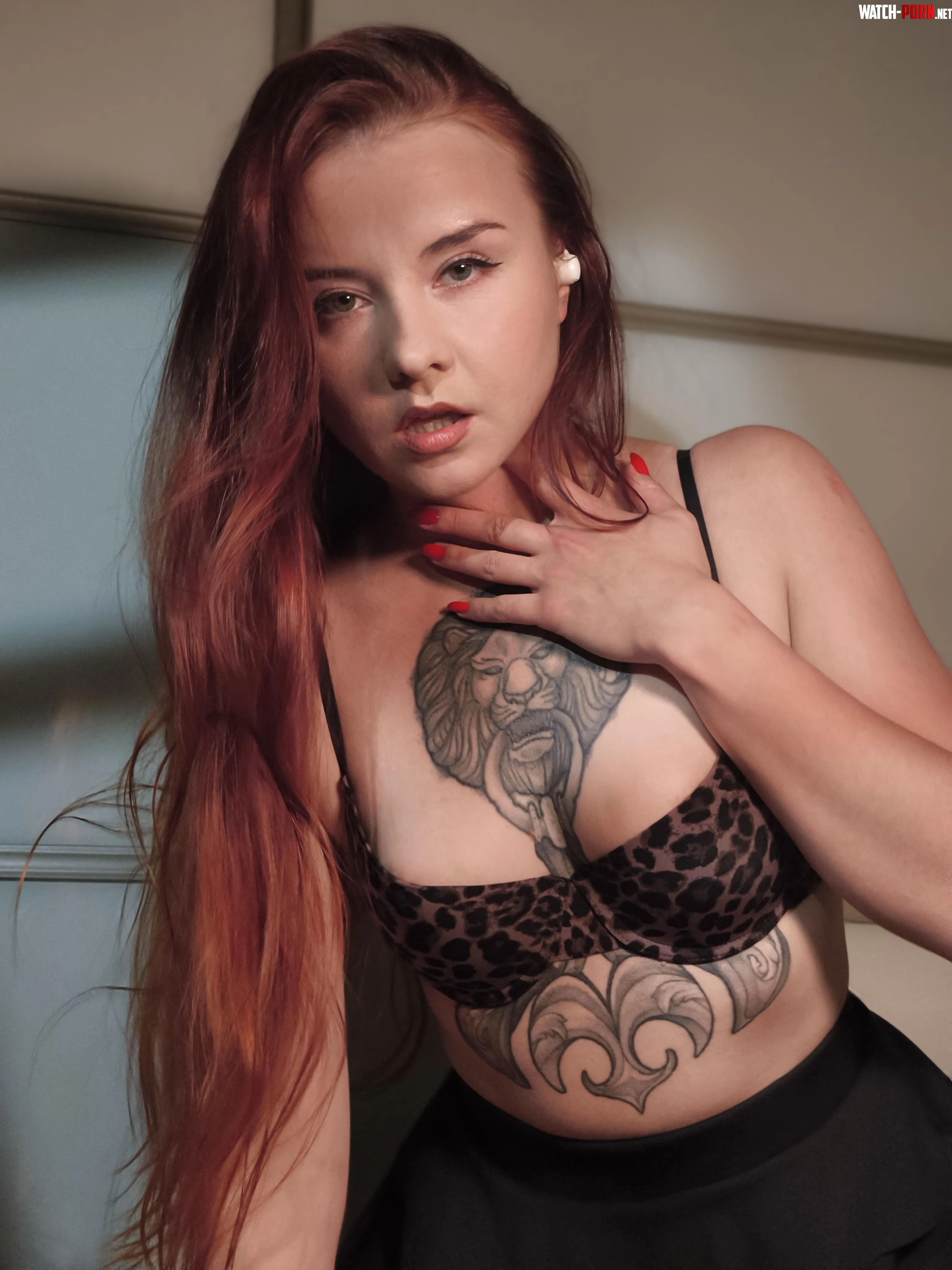 [IRTR] Leopard bra cups my tits, nipples strain wild print begging for your hot cum glaze by InkRuby