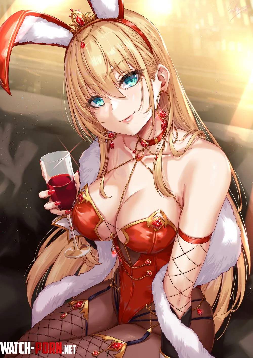 Blonde hair in bunny costume cheers (sakiyamama) [Original] by elegantloveglimmer