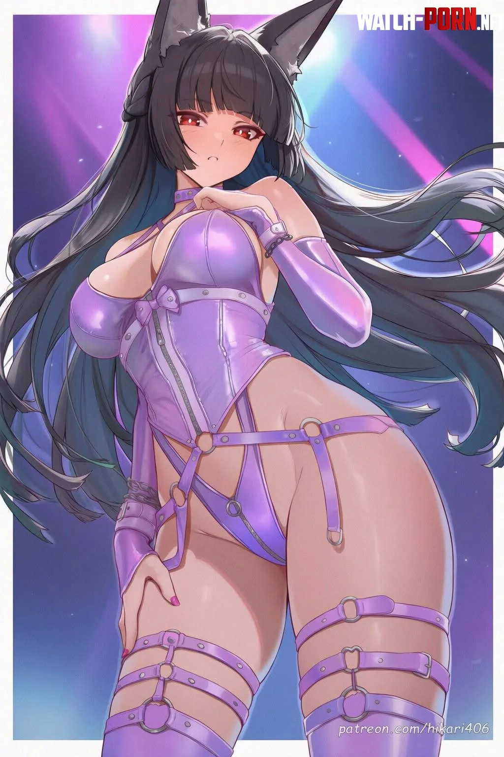 Miyabi in purple latex (Hikari) [Zenless Zone Zero] by Goohgaa