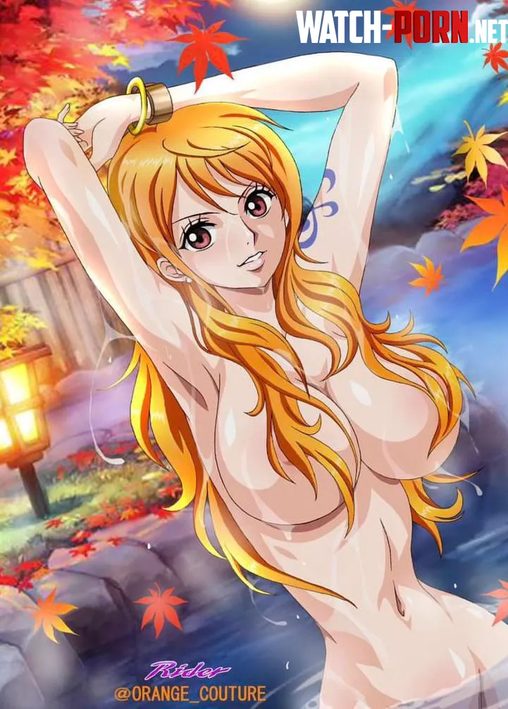 Nami enjoying a nice hot soak by Beer_Barbarian