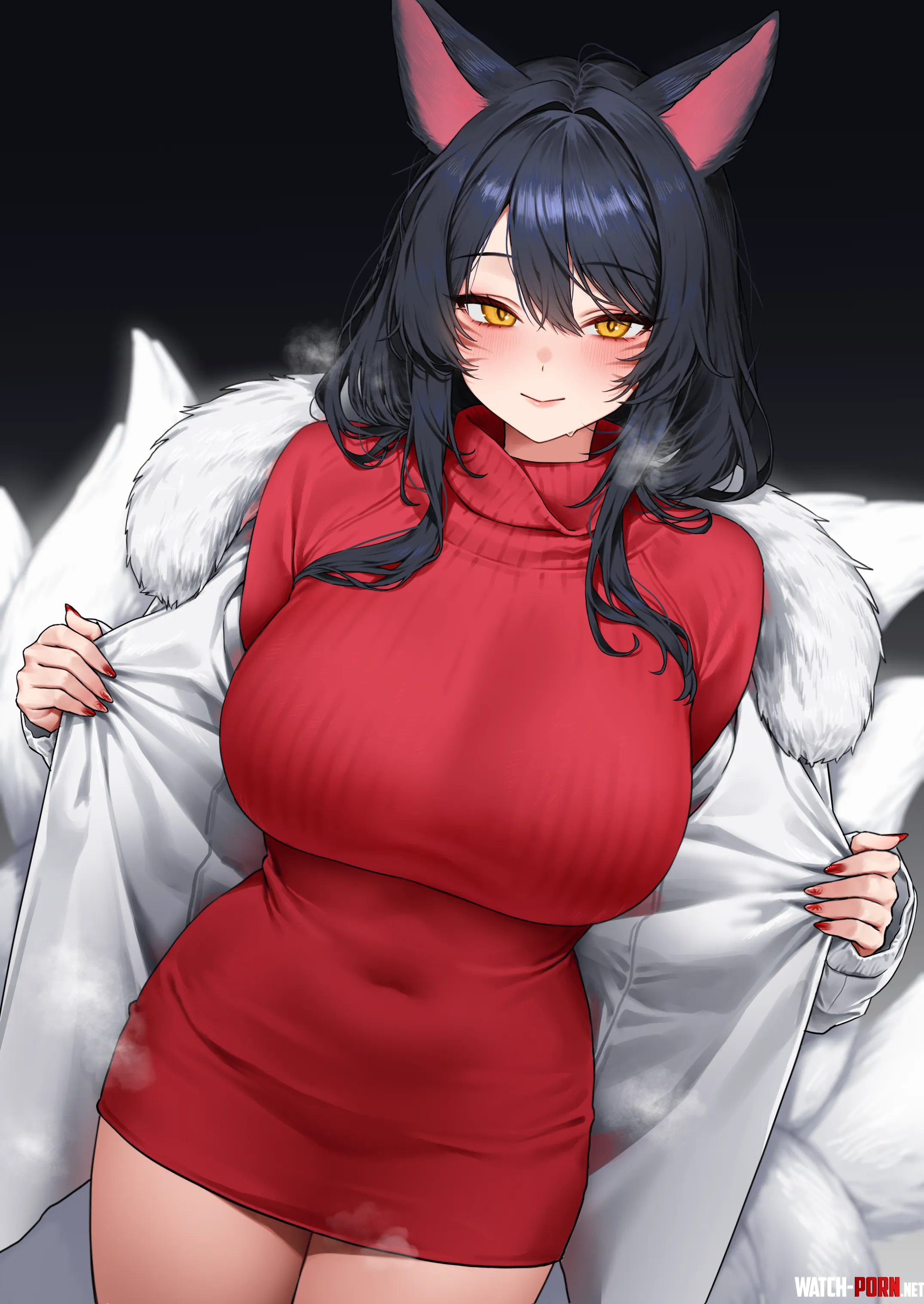 Ahri's lovely red sweater [League of Legends] by marxsander2016