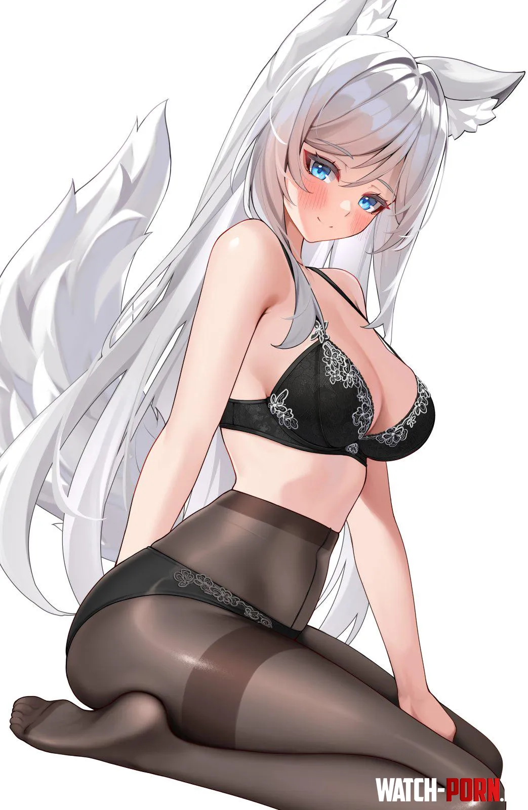 Wolfgirl looking great in lingerie [Artist's OC] by marxsander2016