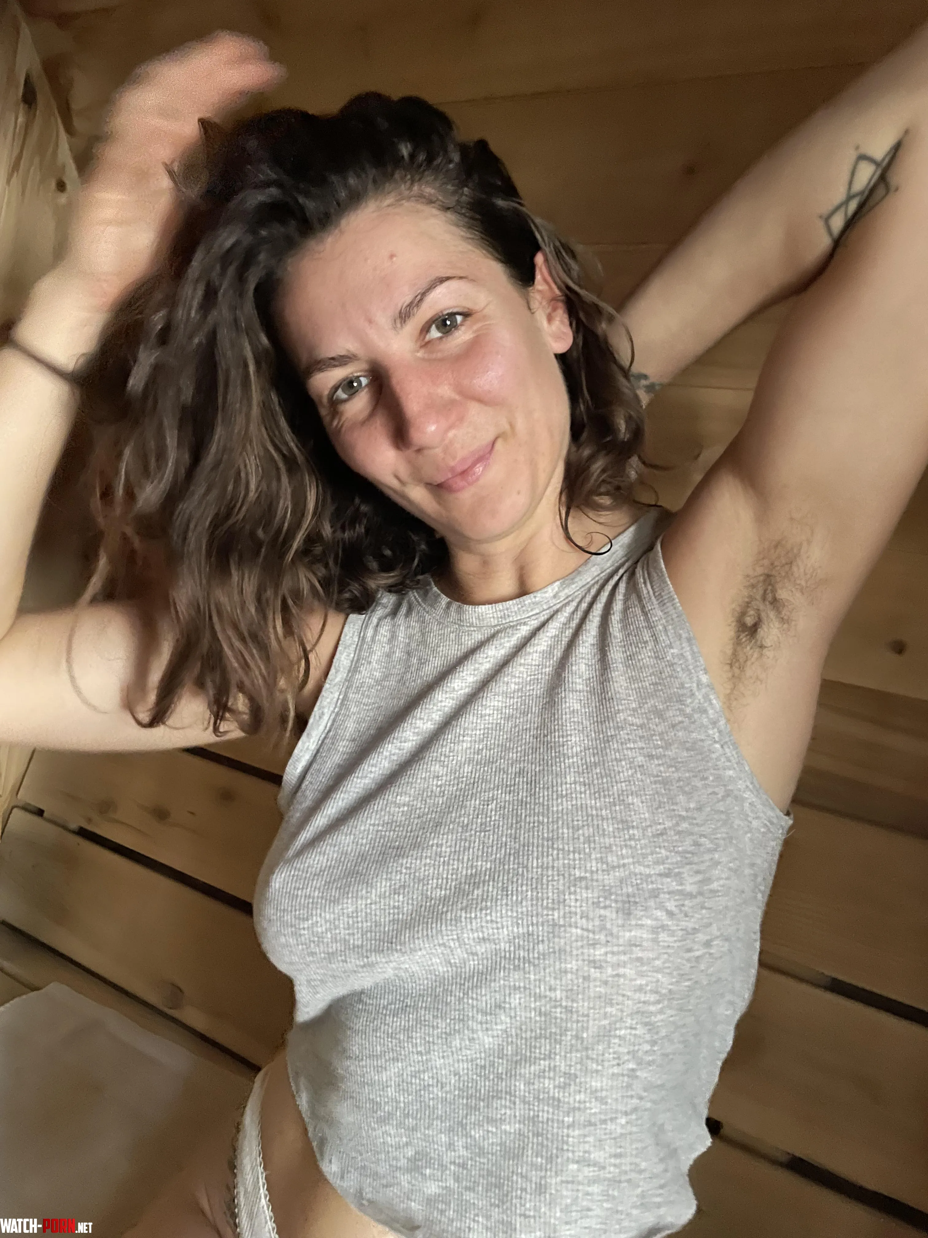 Sweaty pits in the sauna by maplesyrup_girl