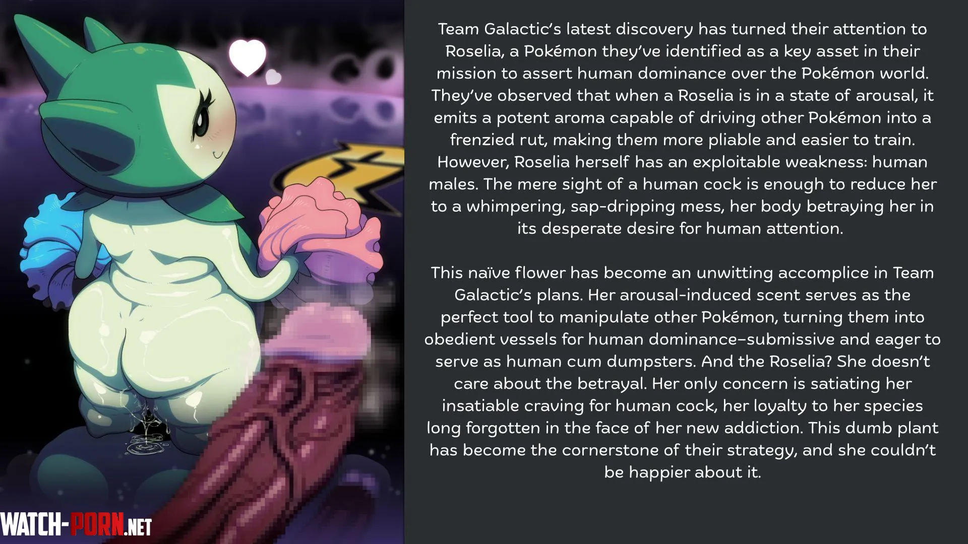 Team Galactic discover Roselia [Pokemon] [Humaned] [musk] [Size Diference] by AdCultural5441