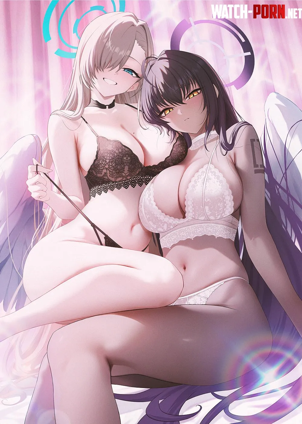 Asuna in black and Karin in white panties (SOLar_bim) [Blue Archive] by elegantloveglimmer