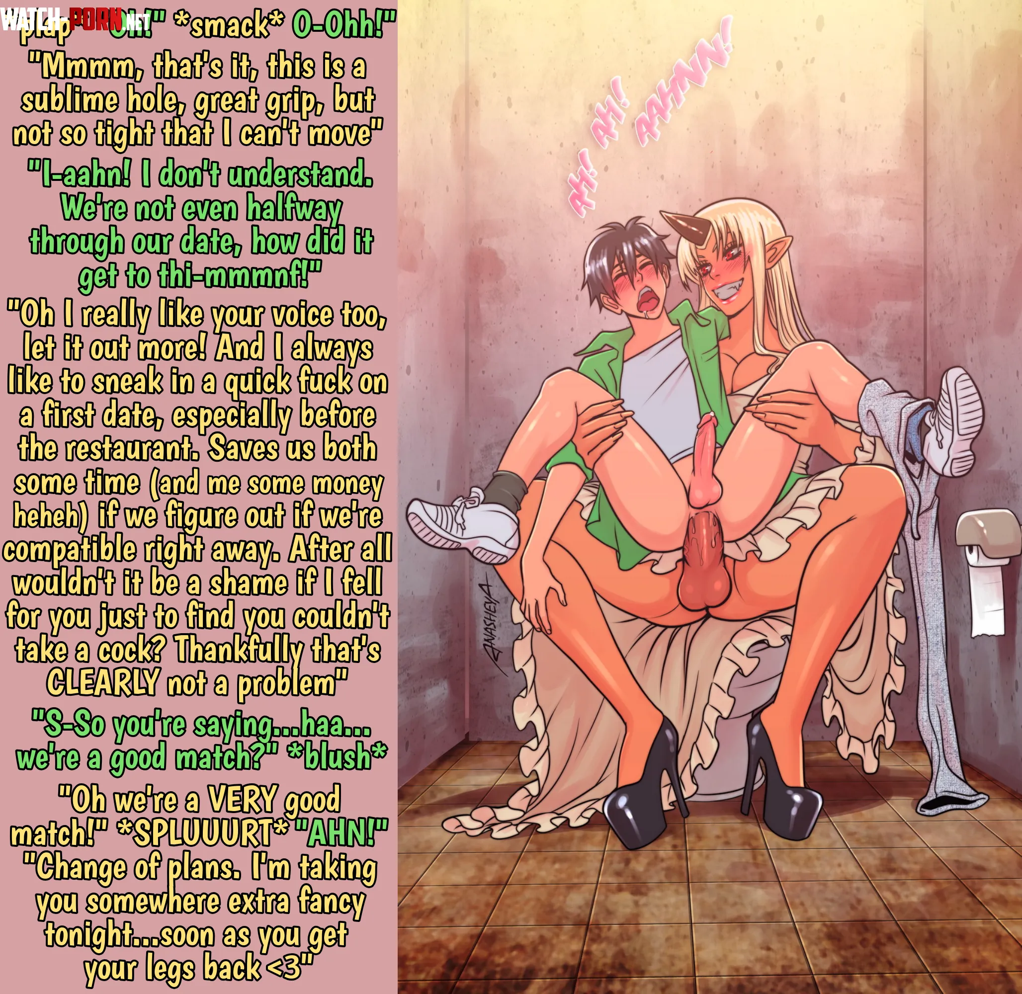 The mid-date test [Futa on Male] [Wholesome] [Anal] [Public] [Full Nelson] [Size Difference] (Artist: Anasheya) by K-tonbey