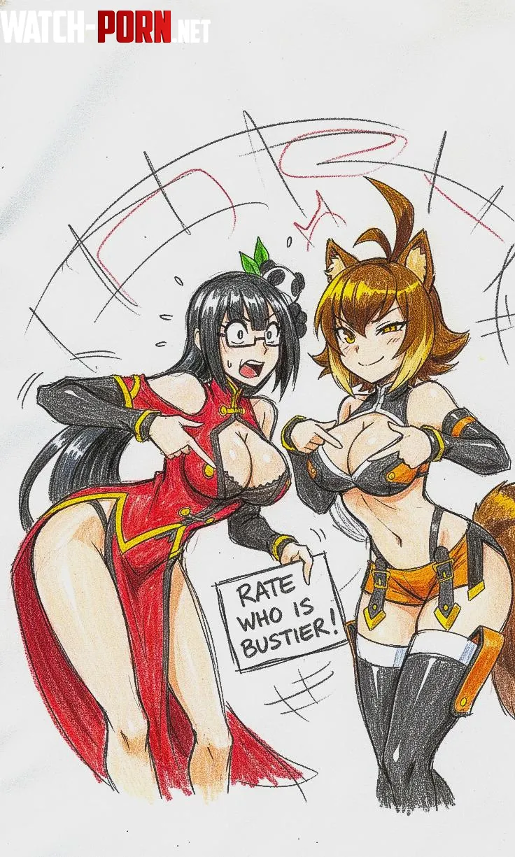 Blazblue - Litchi and Makoto BOOB-OFF by Crazy_Dubs_Cartoons
