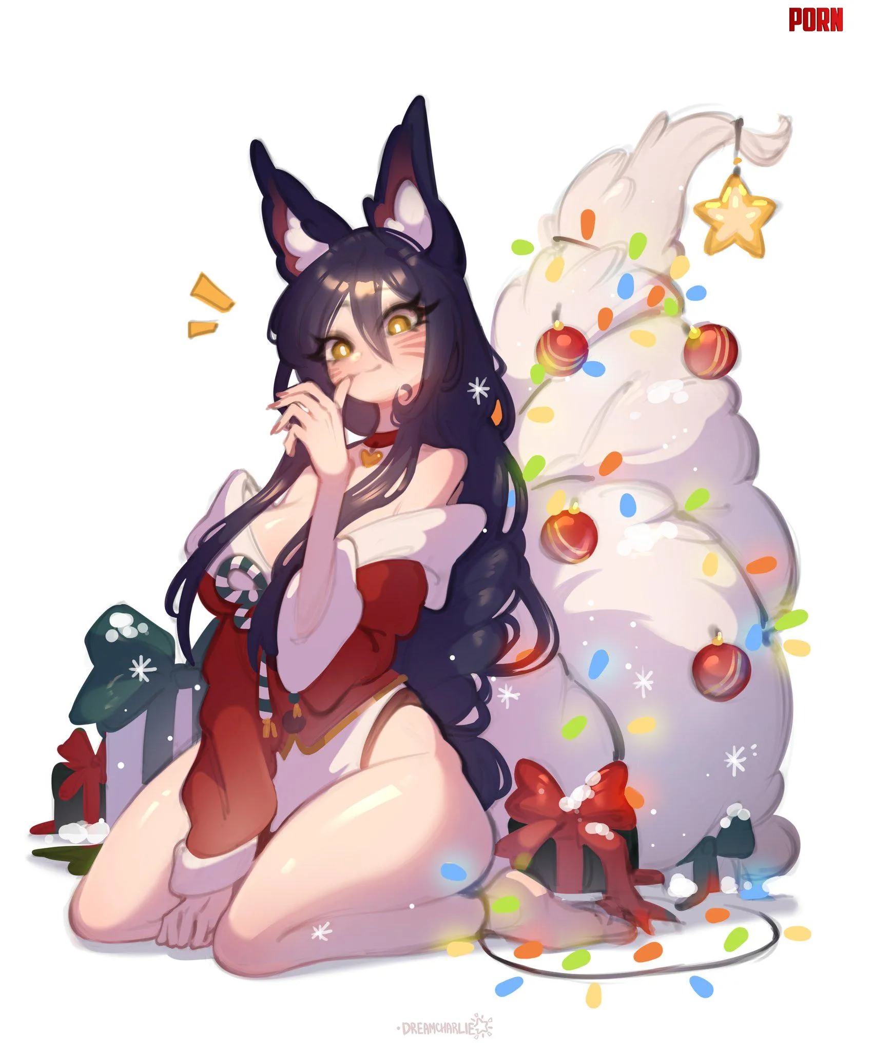 Christmas Ahri (DreamCharlie) by Shallan-Davar-Lover