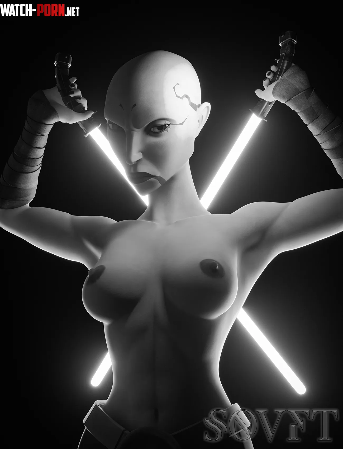 Asajj Ventress Greyscale(@SovftwareNSFW) by BlenderTormentor