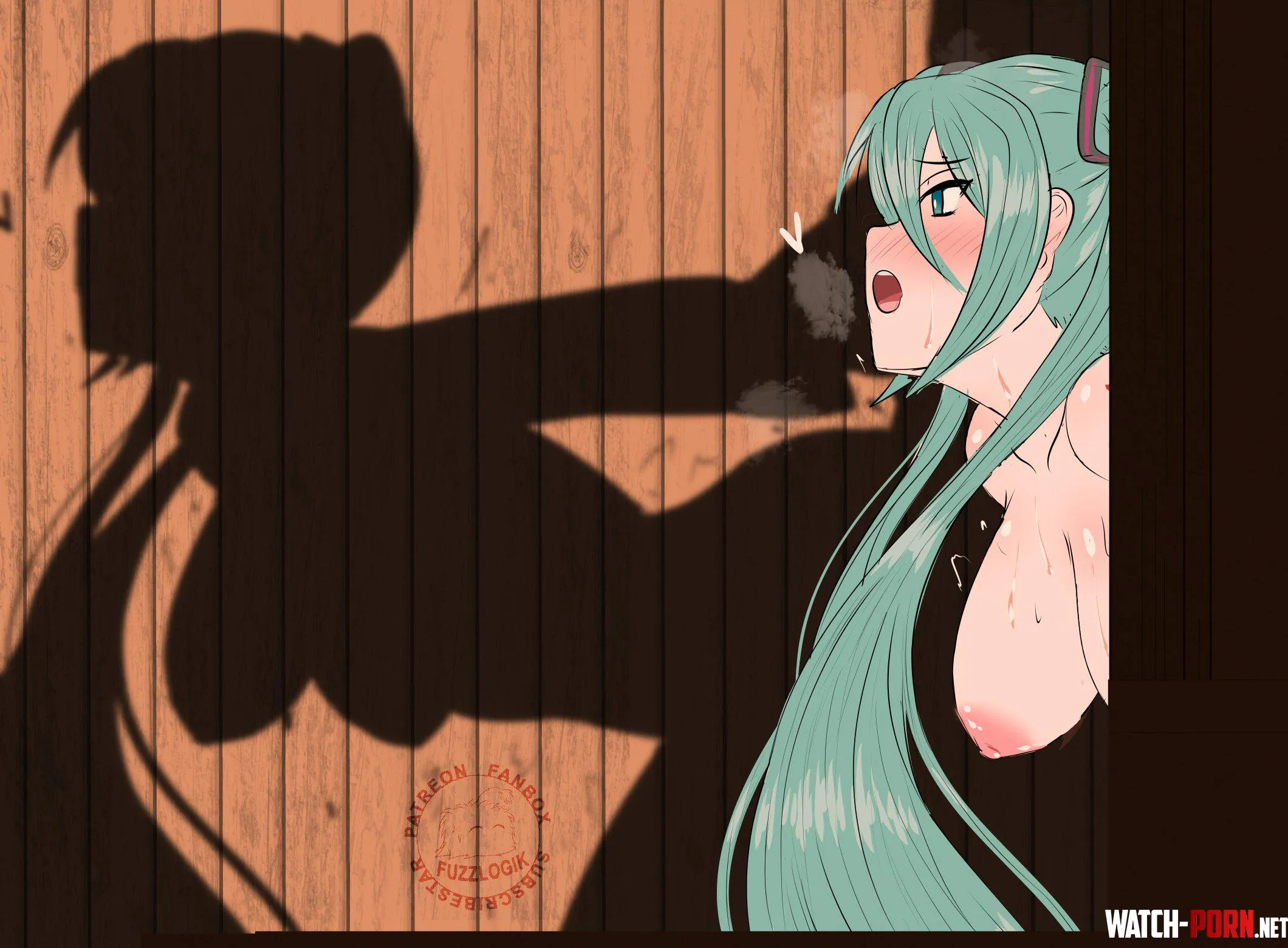 Hatsune Miku's doggstyle shadow (Fuzzlogik) [Vocaloid] by Pillowfighterlevel99