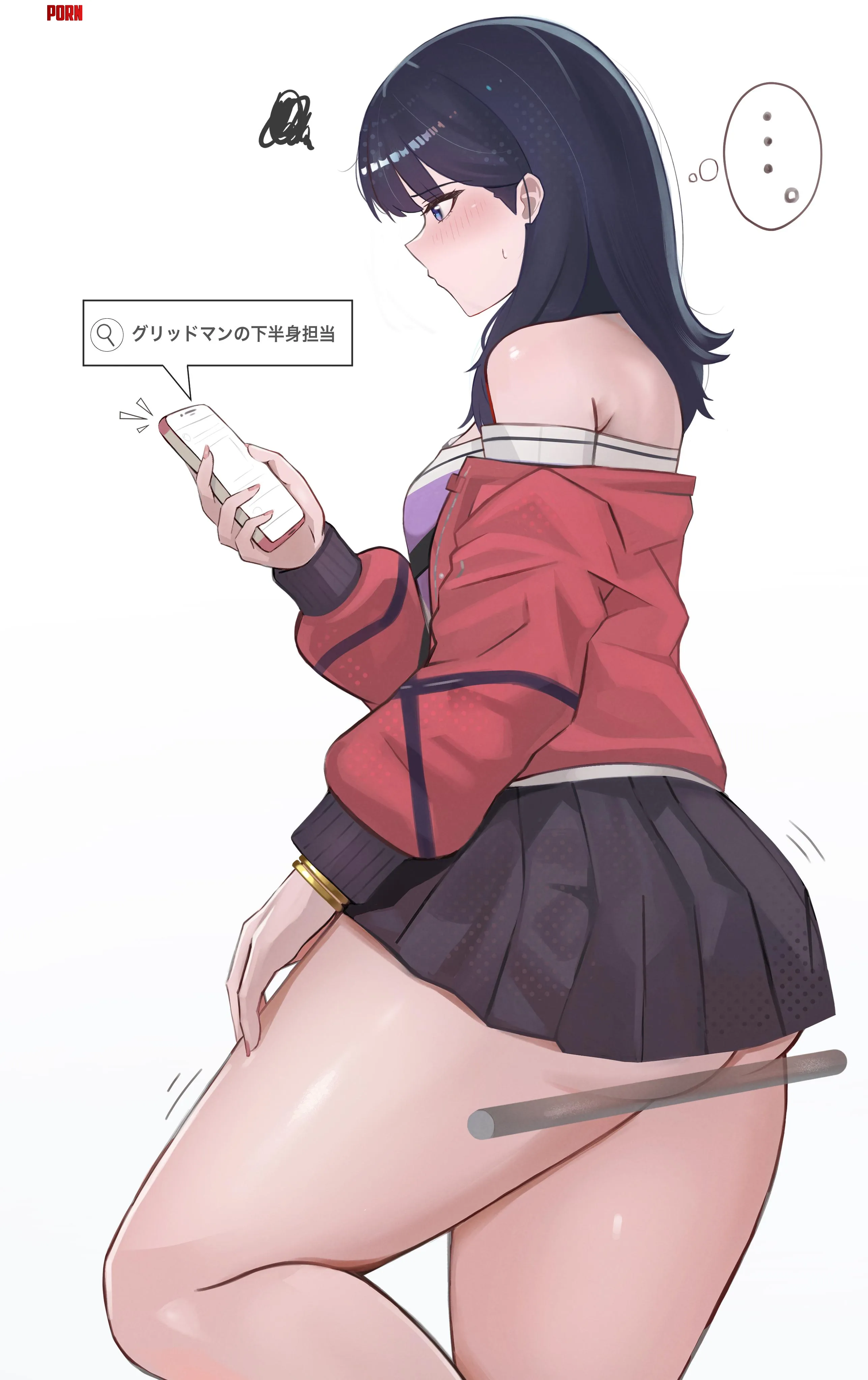 Rikka Takarada on her phone [SSSS.GRIDMAN] by LafterMastr
