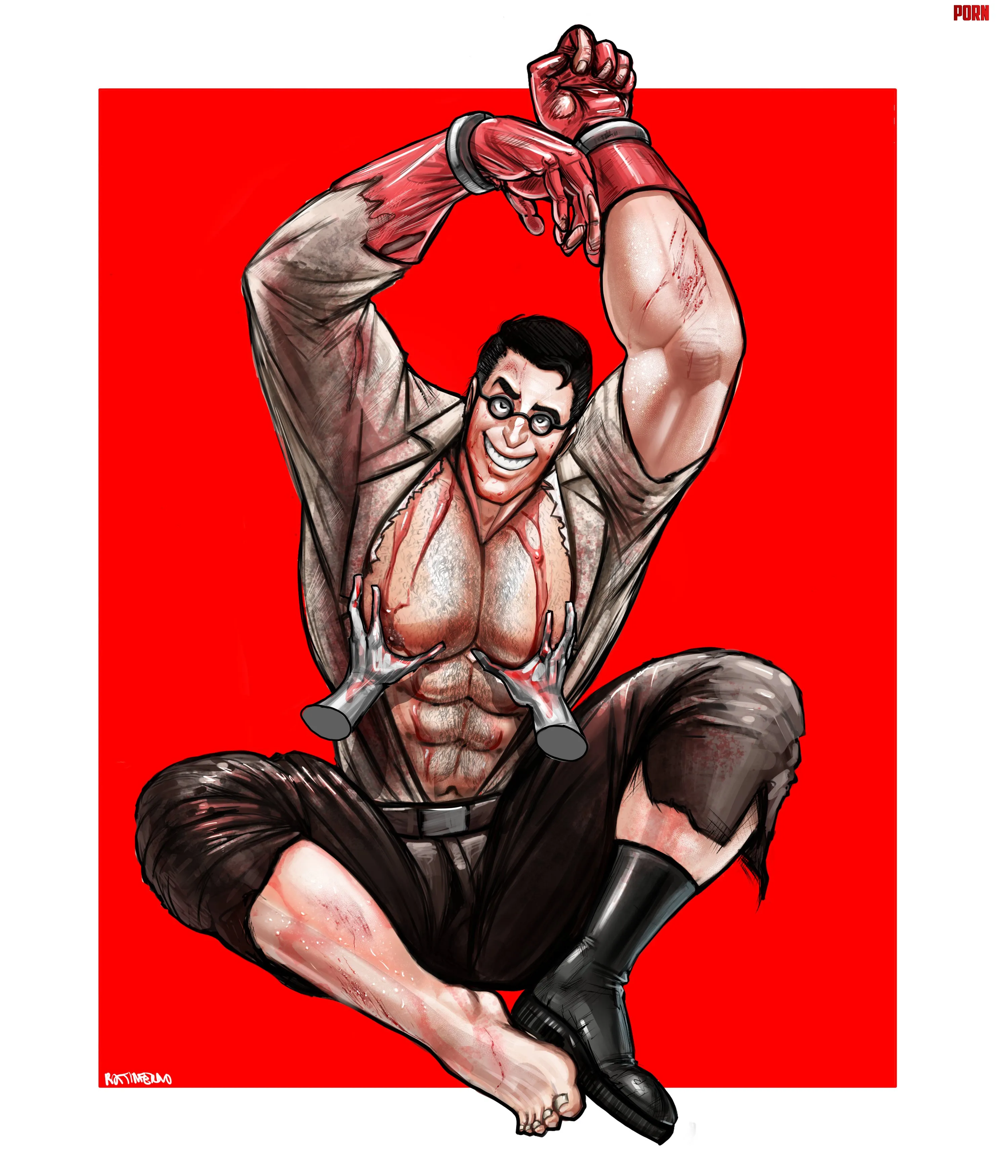 Medic getting groped. [Artist: @Bopehol on Twitter] by RidireGeasNSFW