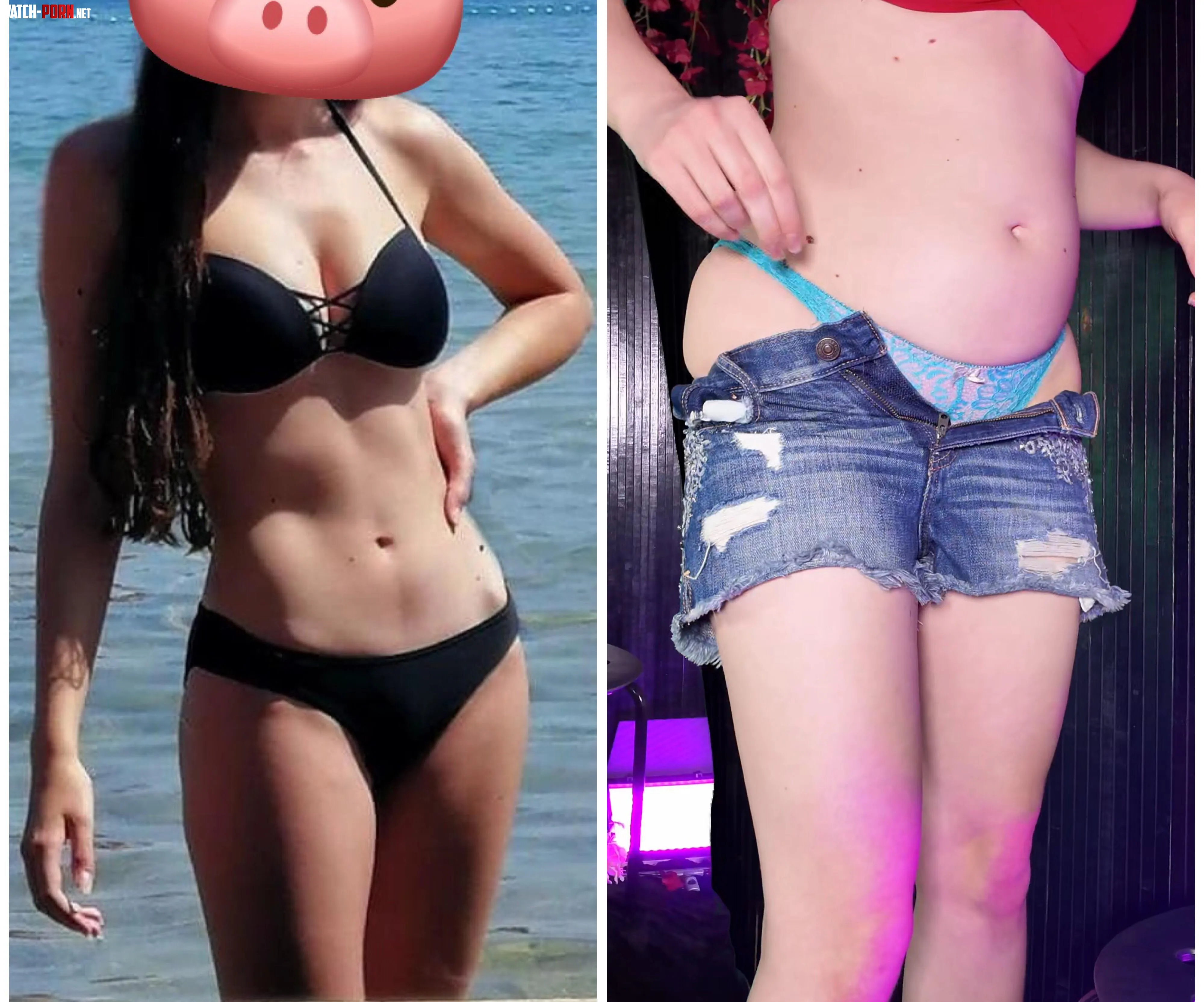 Imagine you met your girl while she was a bikini model, but now she’s a lazy slob with a gut 🐷🫣 by fullbelly365