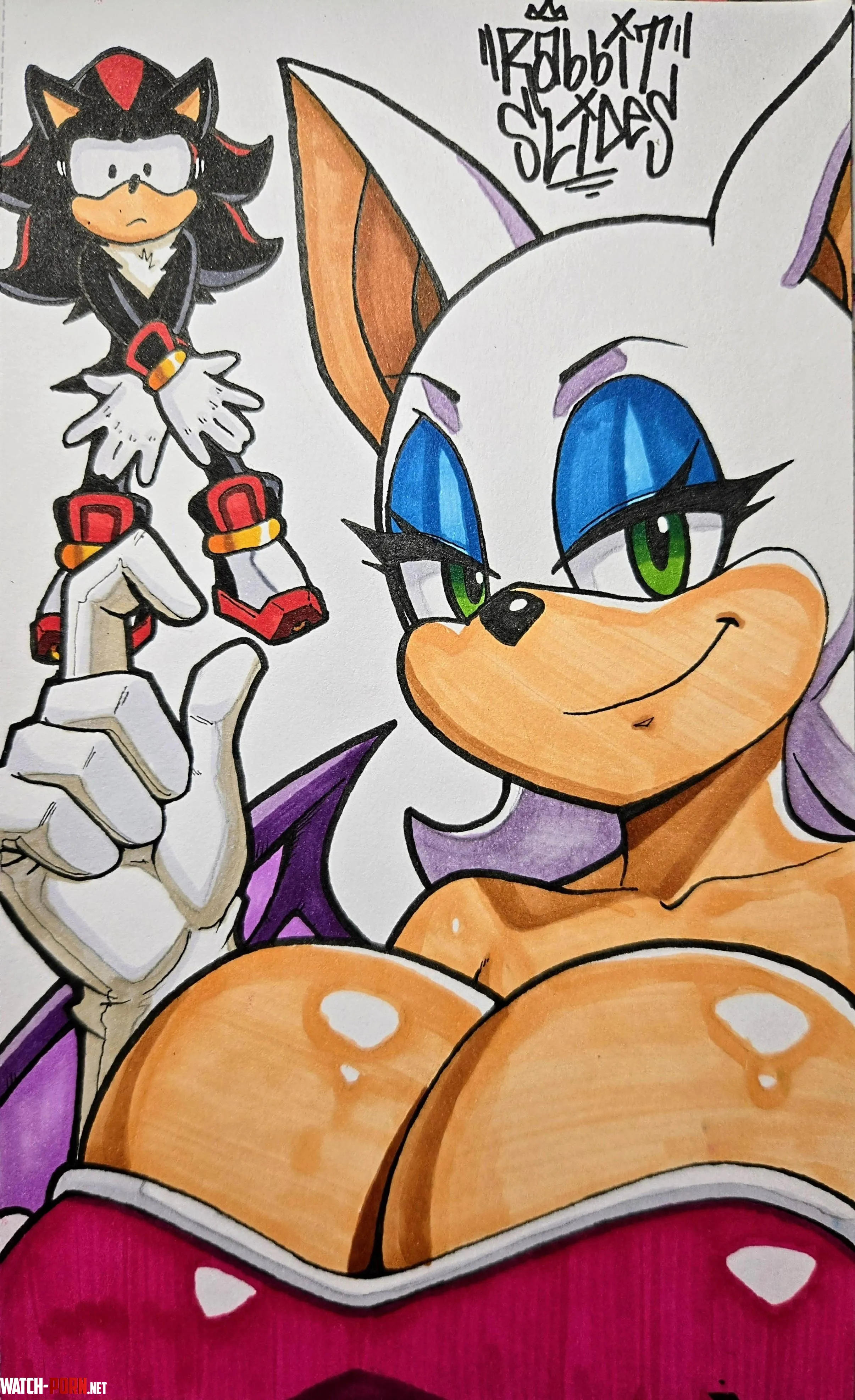 Rouge calls Sonic “Big Blue” for a reason. The same can’t be said for Shadow (RabbitSlides) by Crumpetttttt