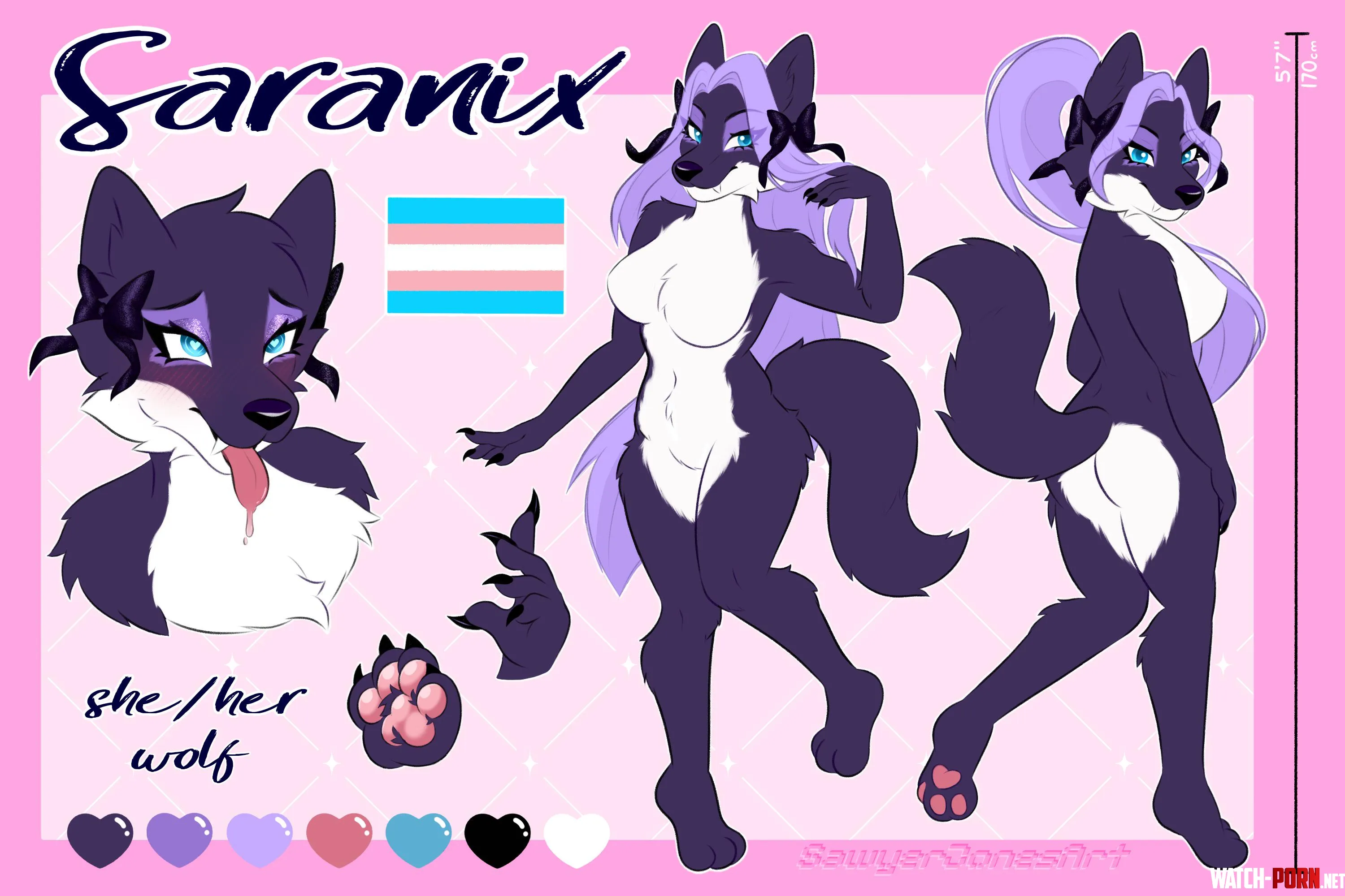 Reference sheet for Saranix <3 art by SawyerJonesArt by SawyerJonesArt