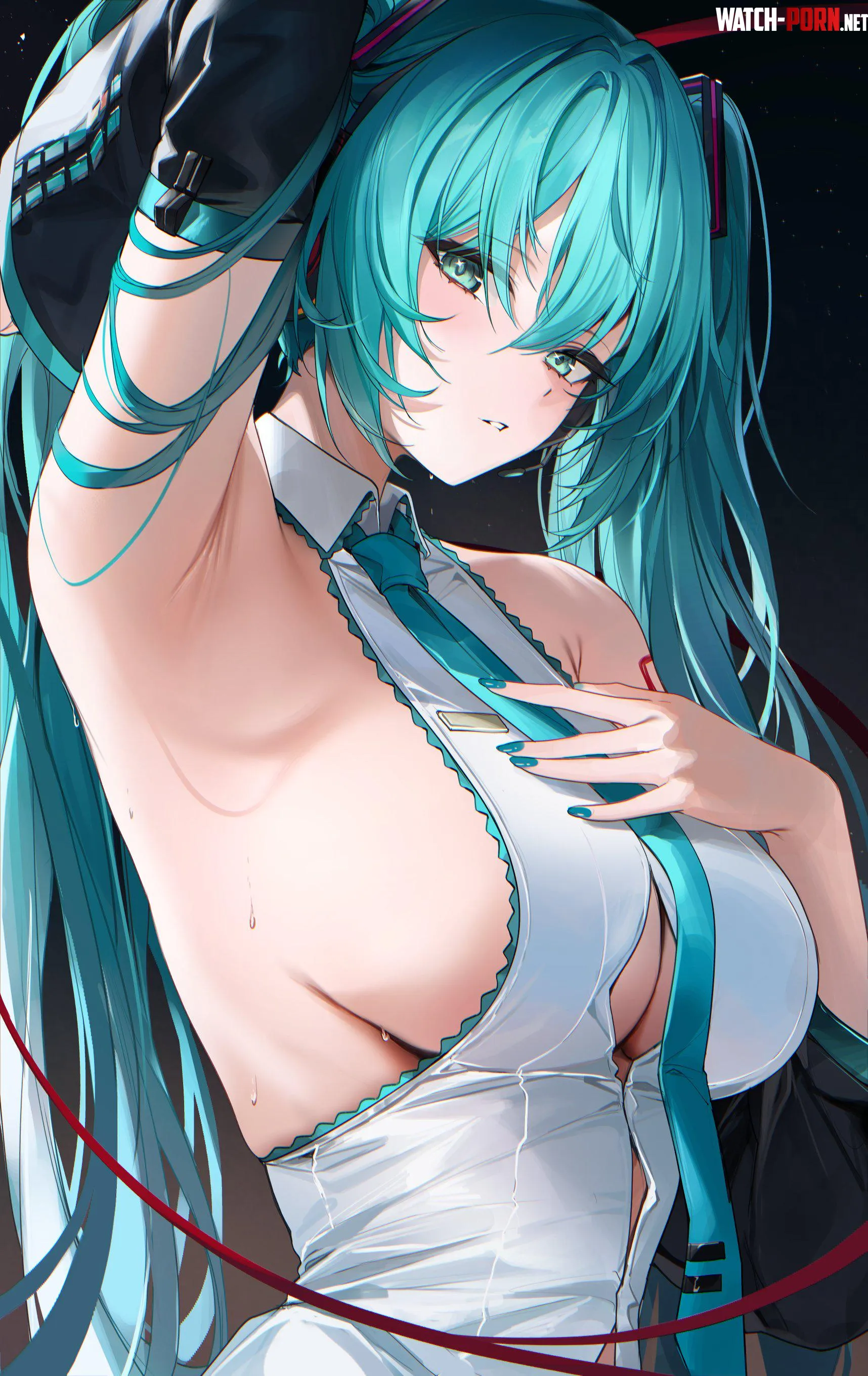 Miku sweating (Re0n) [Vocaloid] by elegantloveglimmer