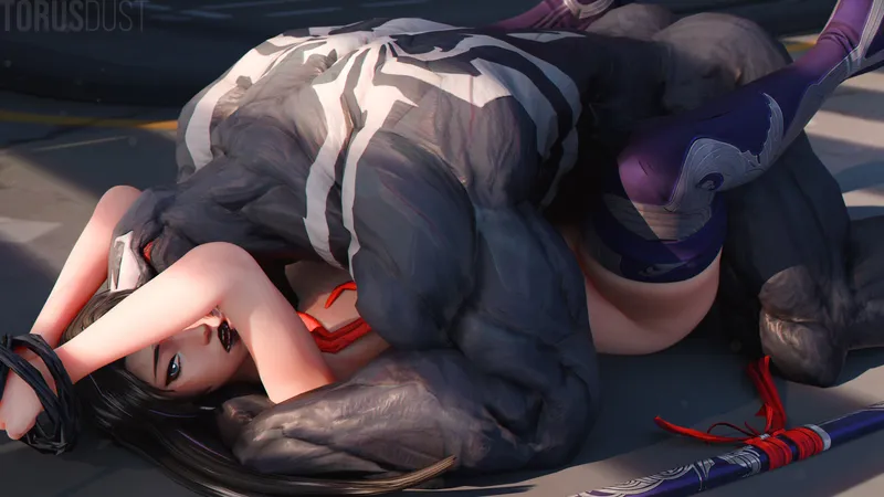 Thumbnail Symbiote Mating Press with Psylocke: Marvel Rivals | EroMestre | superheroporn