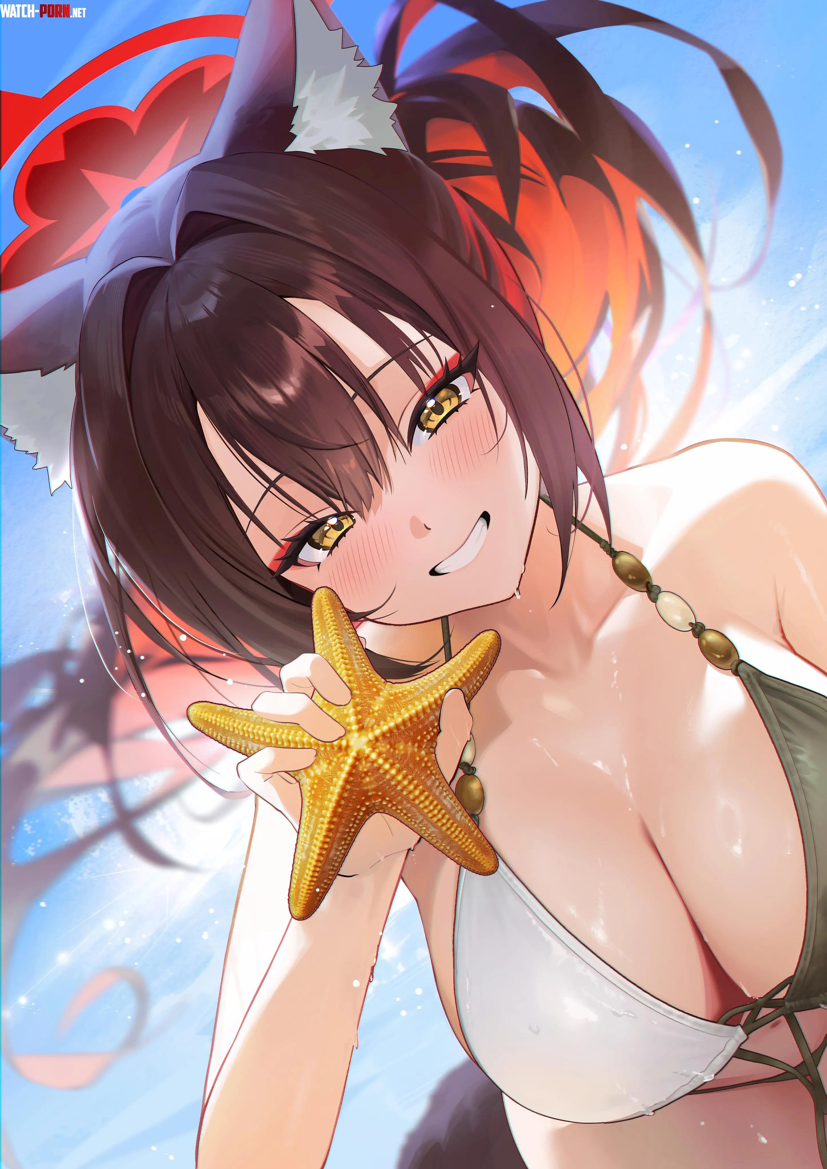 Wakamo in black and white bikini (Daehoak) [Blue Archive] by elegantloveglimmer