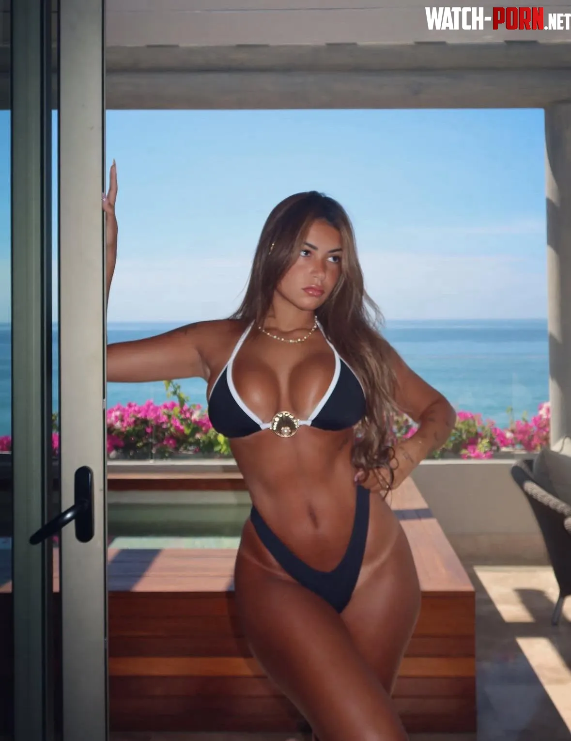 Navy and white bikini by johhynnboy