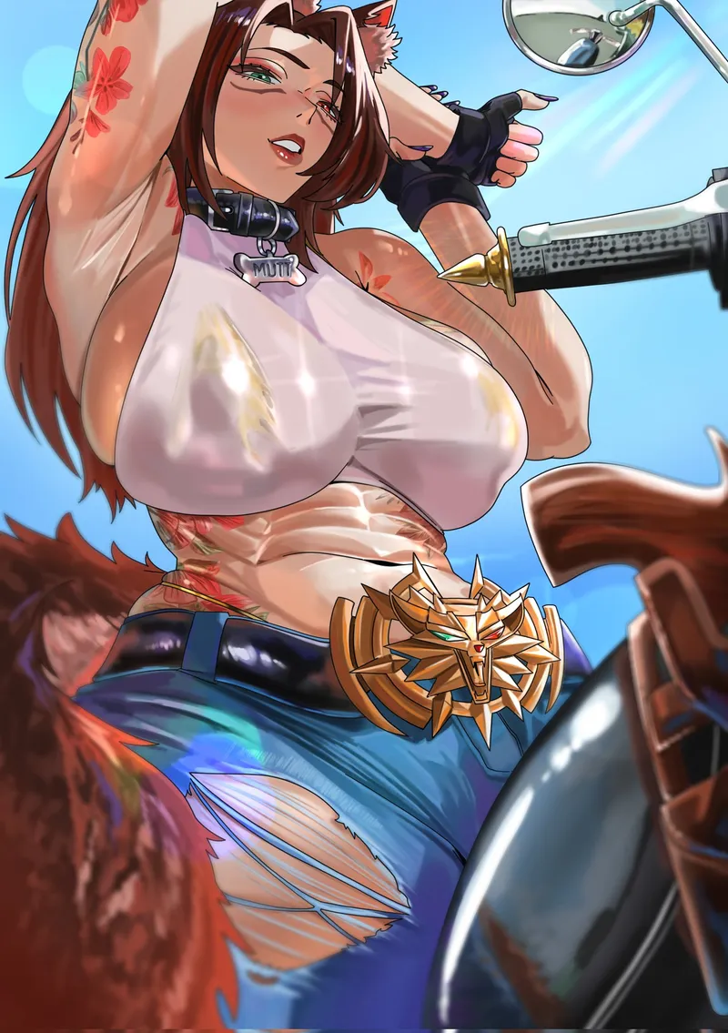 Thumbnail Adventurous Art: Motorcyclist Mutt by thisismyhentaiccount in fitdrawngirls