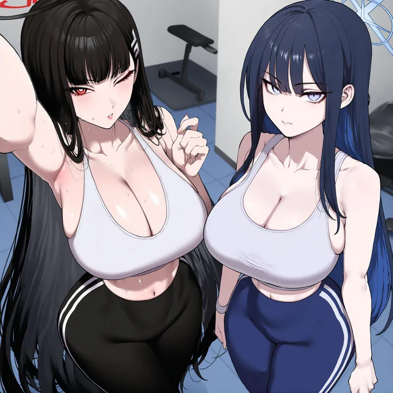 Thumbnail Blue Archive's Saori Joumae & Rio Tsukatsuki by WoolsonDaSheep in OppaiLove