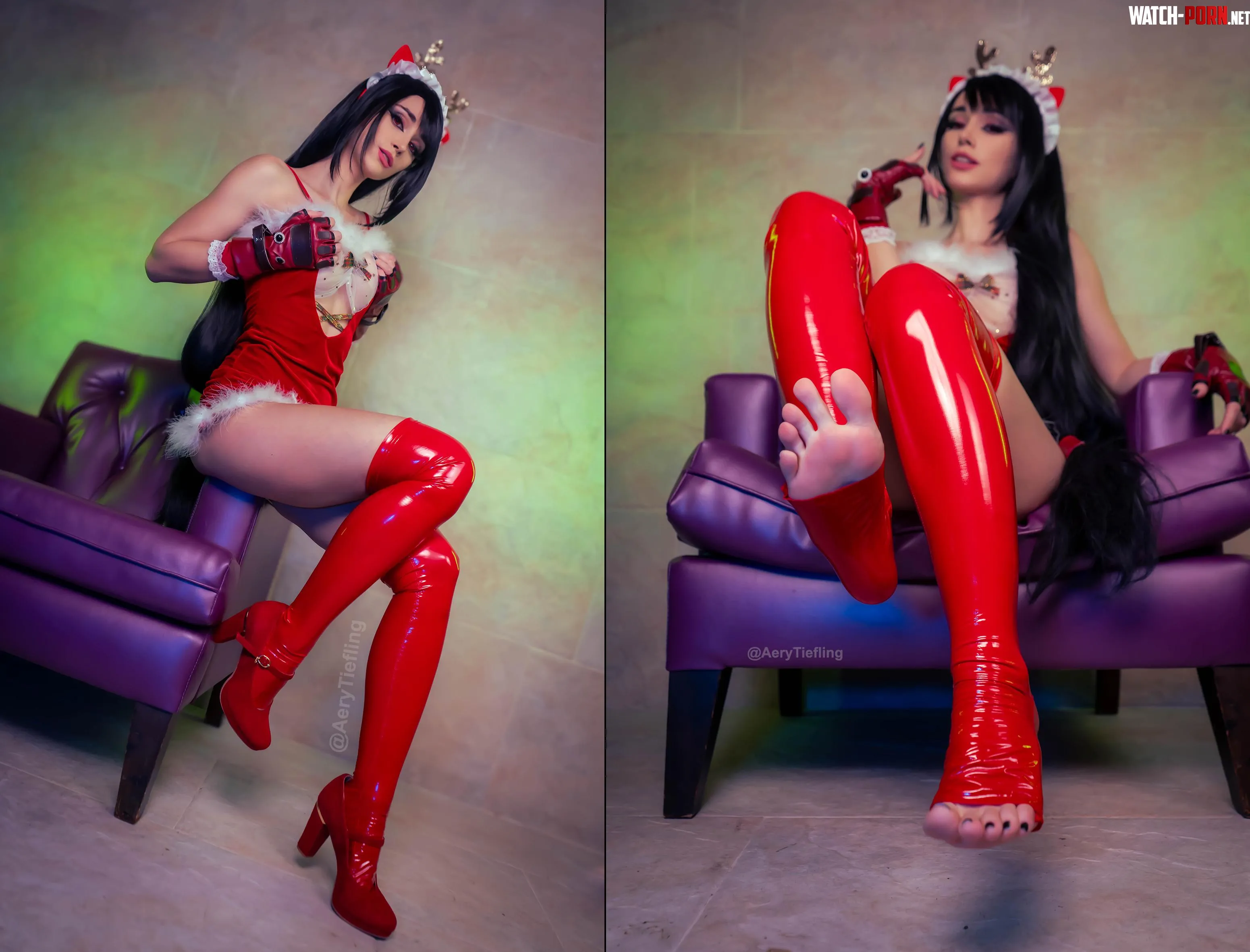 Christmas Tifa (Aery Tiefling) [Final Fantasy 7] by AeryKorvair