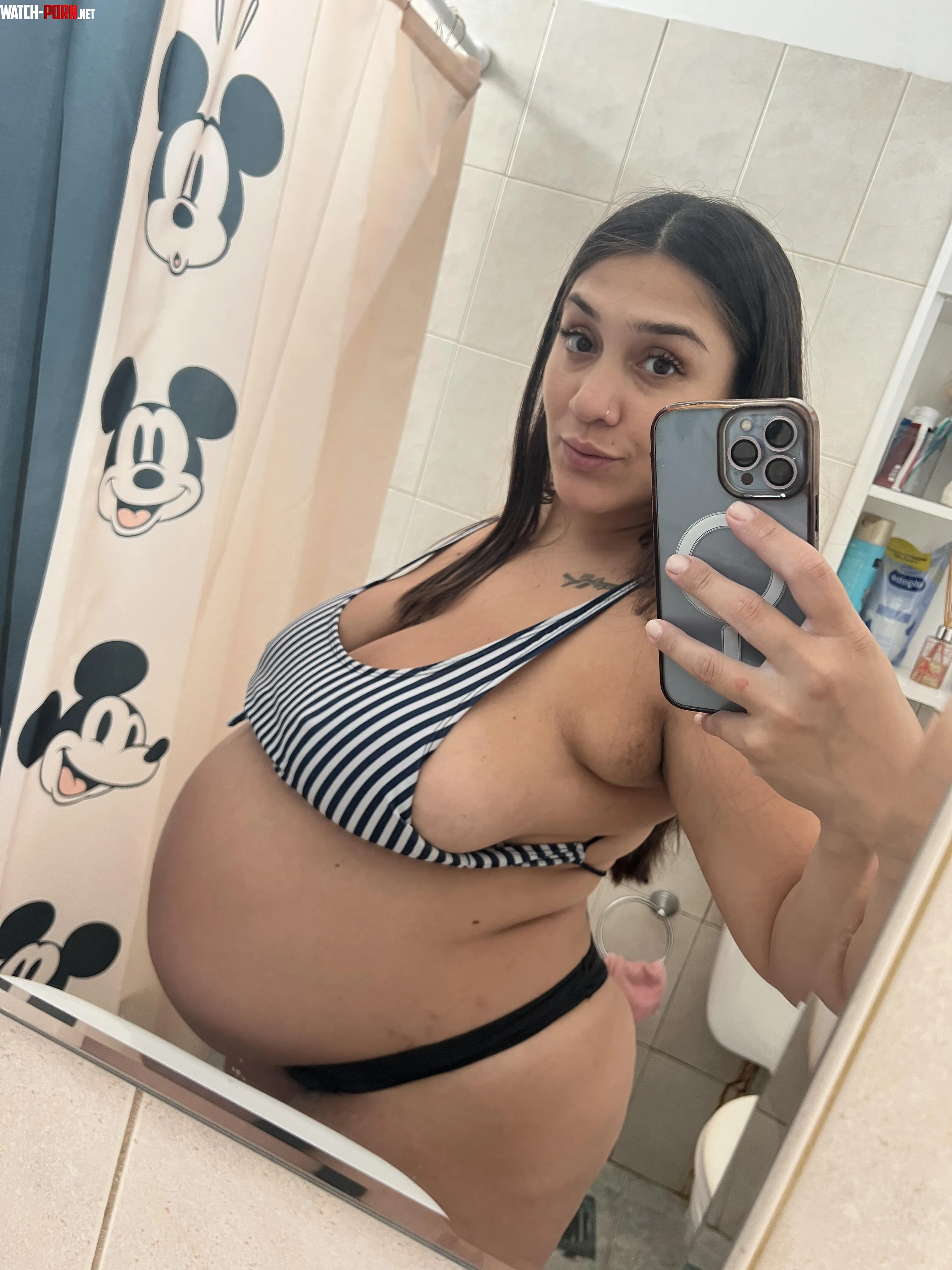 i stare at the mirror and can’t stop touching my pregnant curves by Mommyvipp