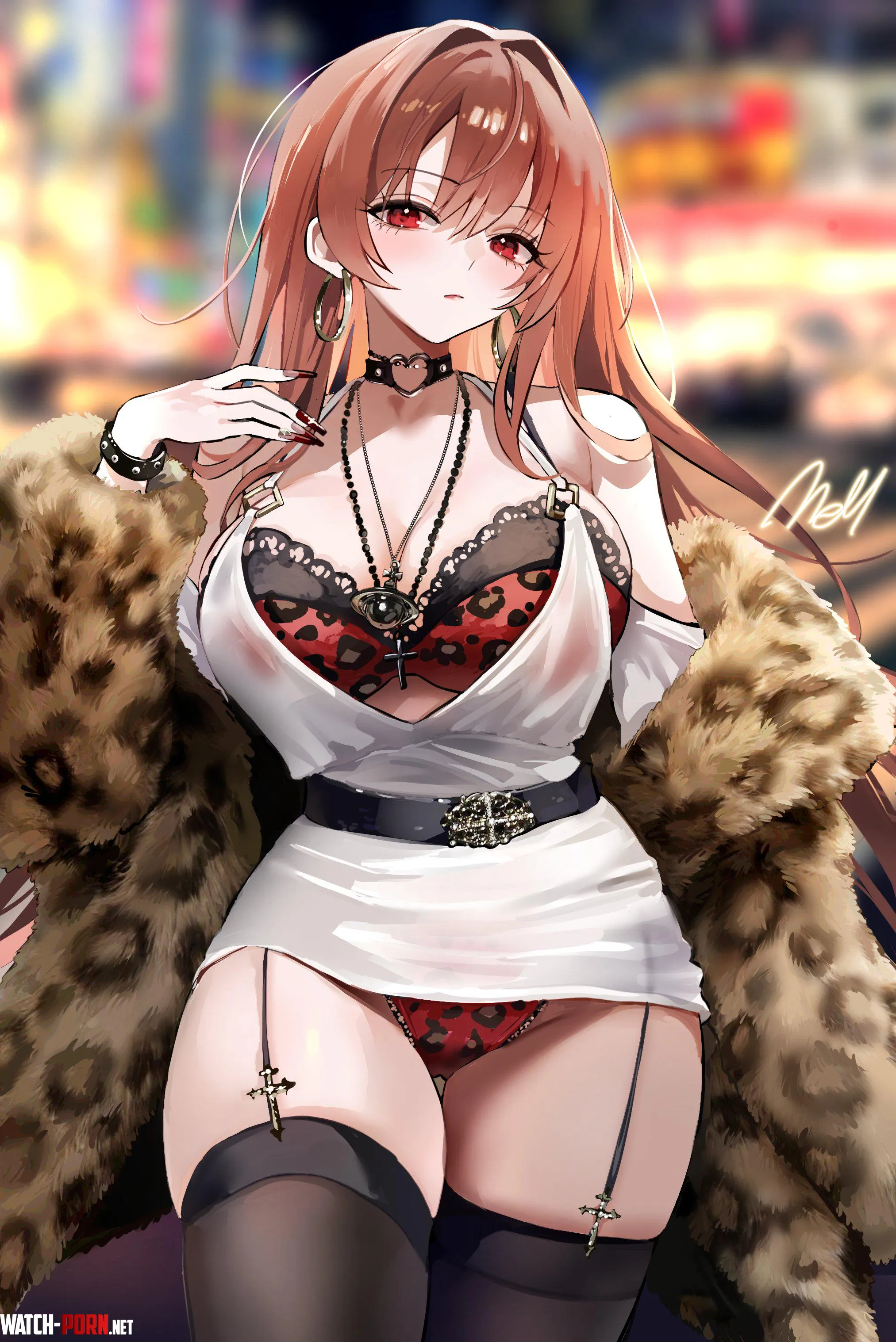 Black garter straps and bra visible (MELL / MELLO / mellymelly_cm / mellymelly_luv) [Original] by elegantloveglimmer