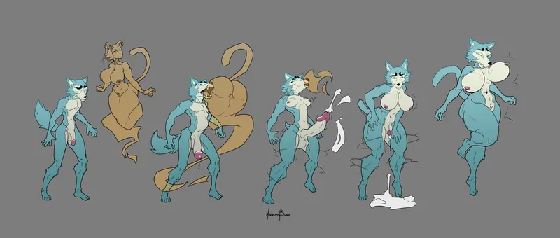 Thumbnail Mastering Transformation Sequences: Legoshi and Melon's Mother from Beastars by AbraxasBlack
